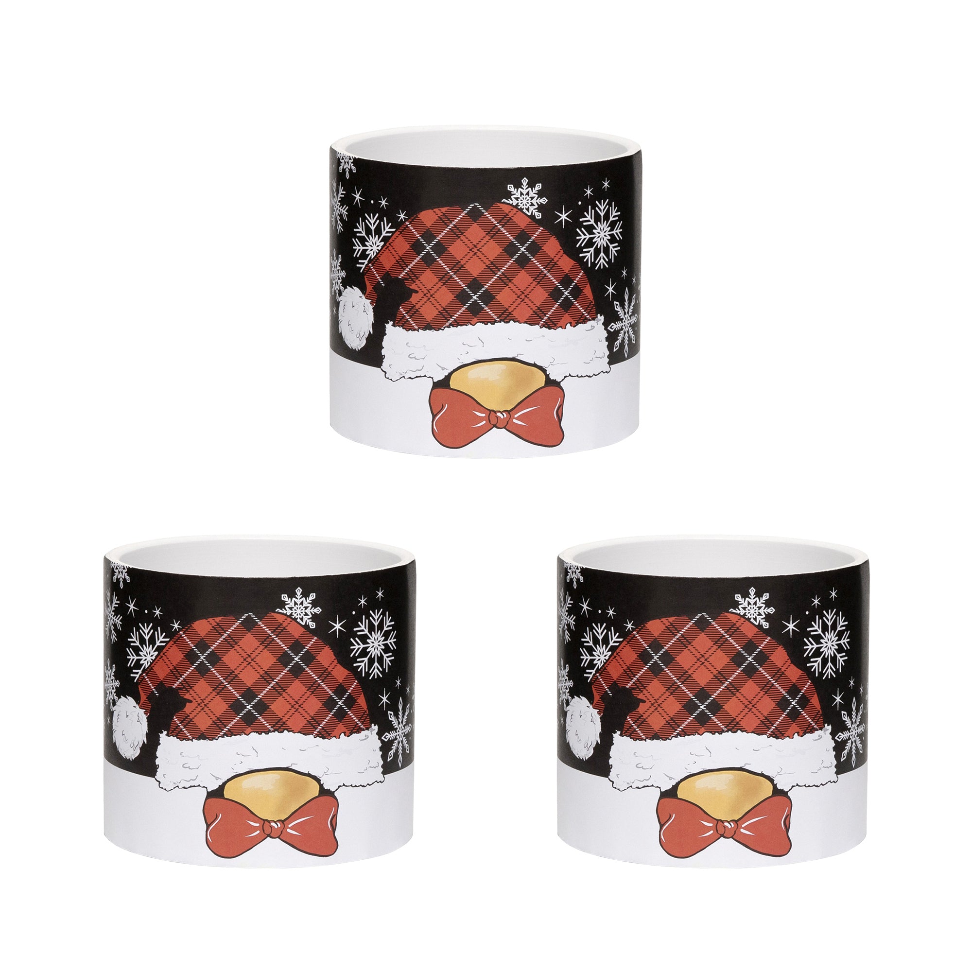 Penguin/Snowflake Pot Large, Christmas, Planter, Holiday Decor- Set of 3