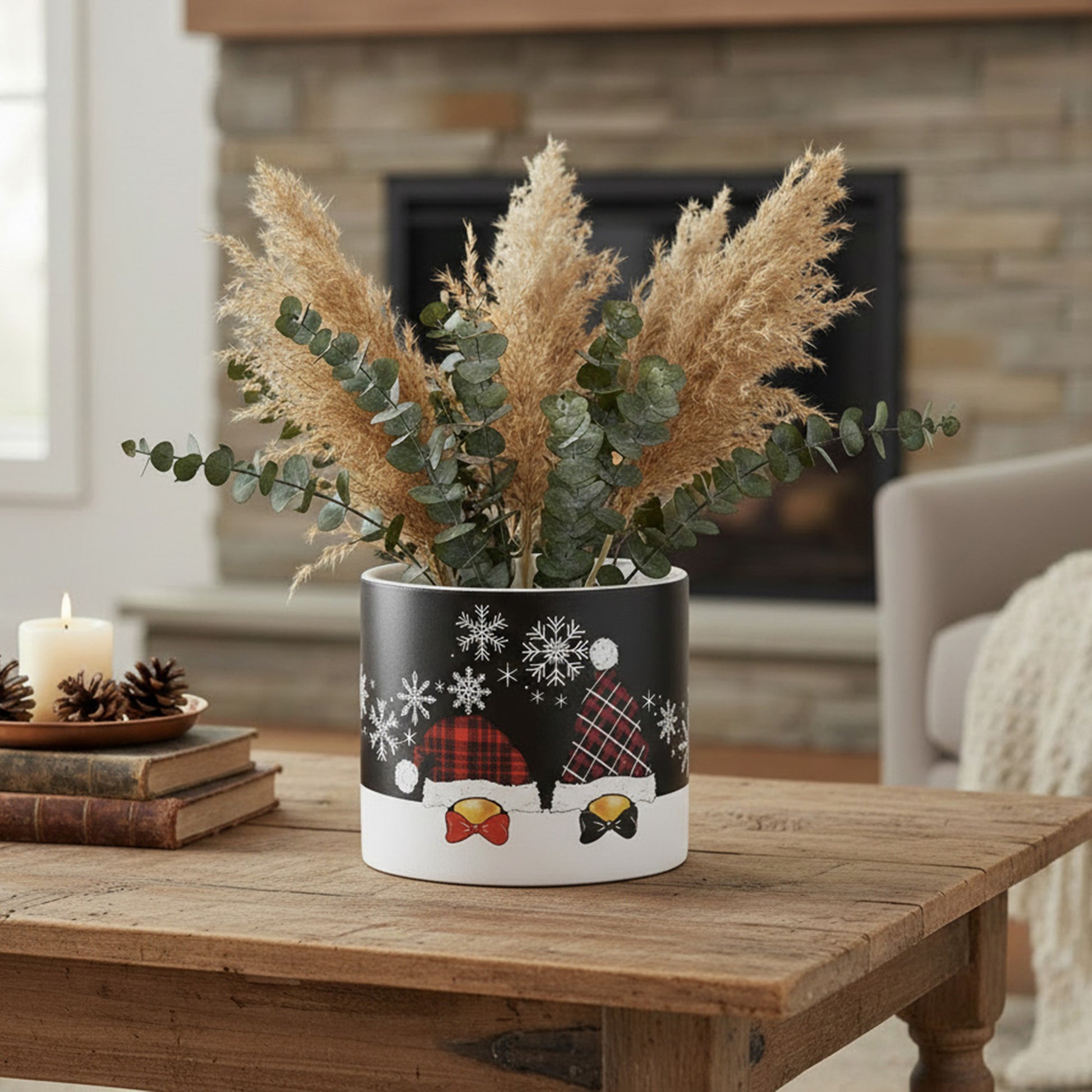 Penguin Duo Pot Medium, Planter, Holiday Decor- Set of 3