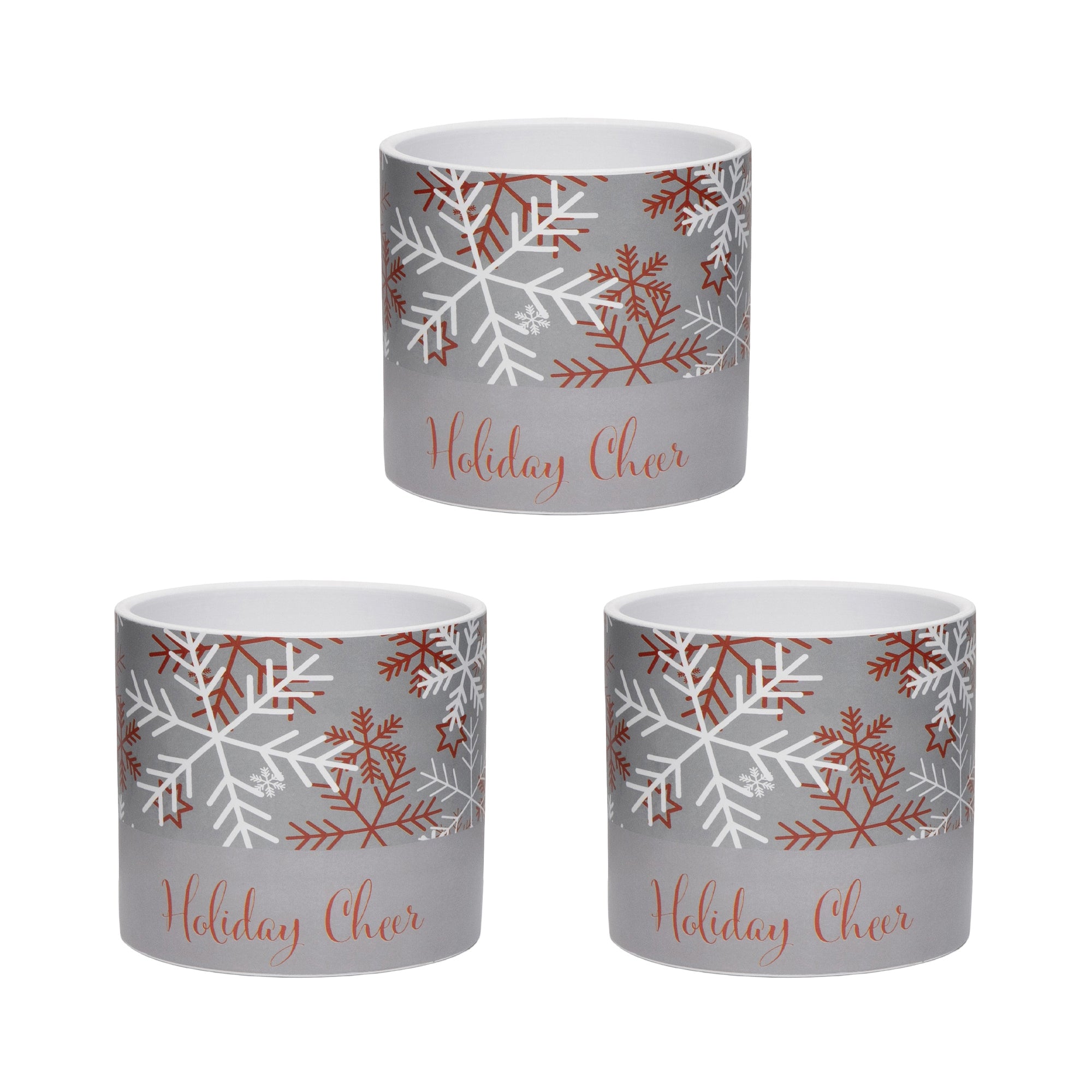 Holiday Cheer Pot Large, Planter, Holiday Decor- Set of 3