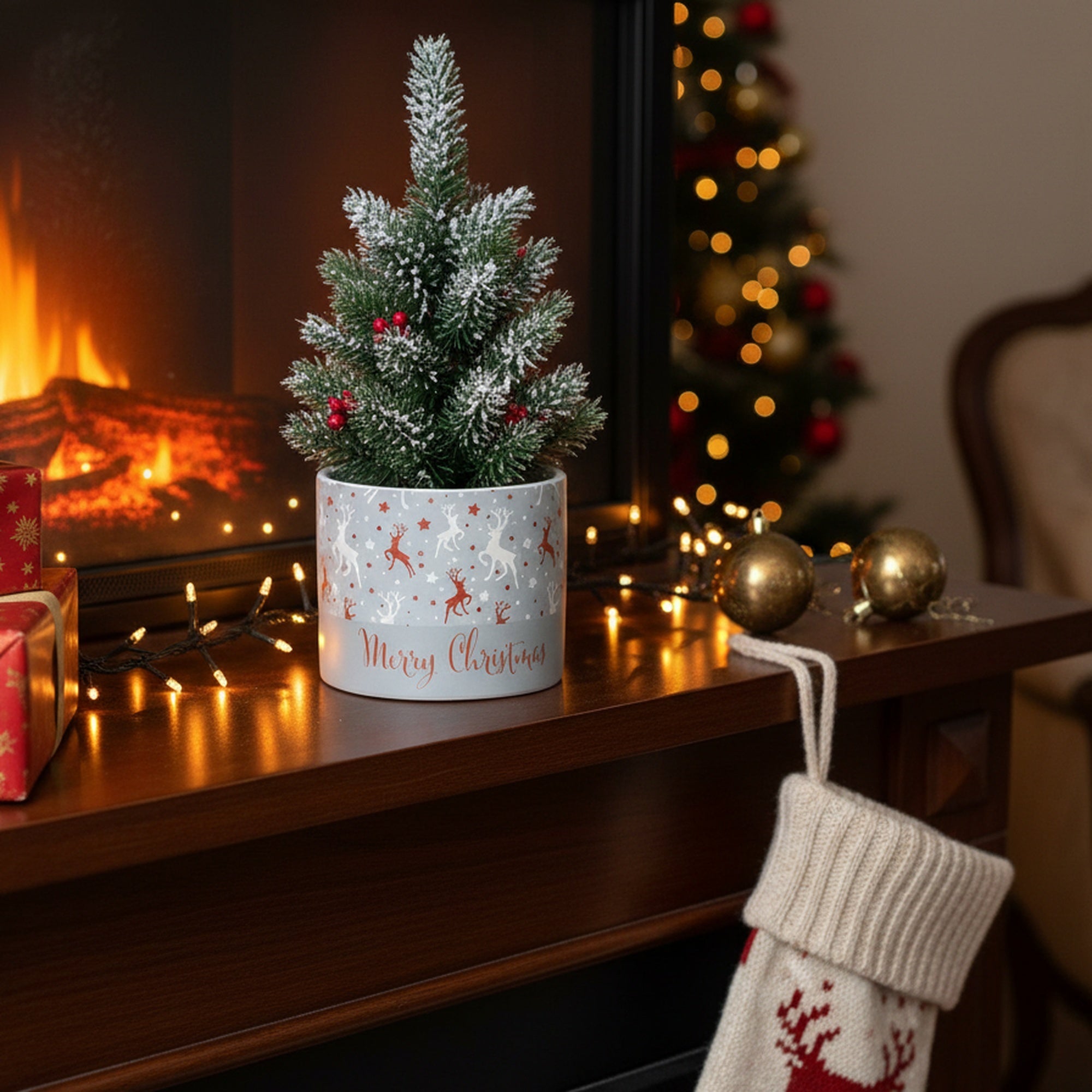 Merry Christmas Pot Medium, Christmas, Planter, Holiday Decor- Set of 3