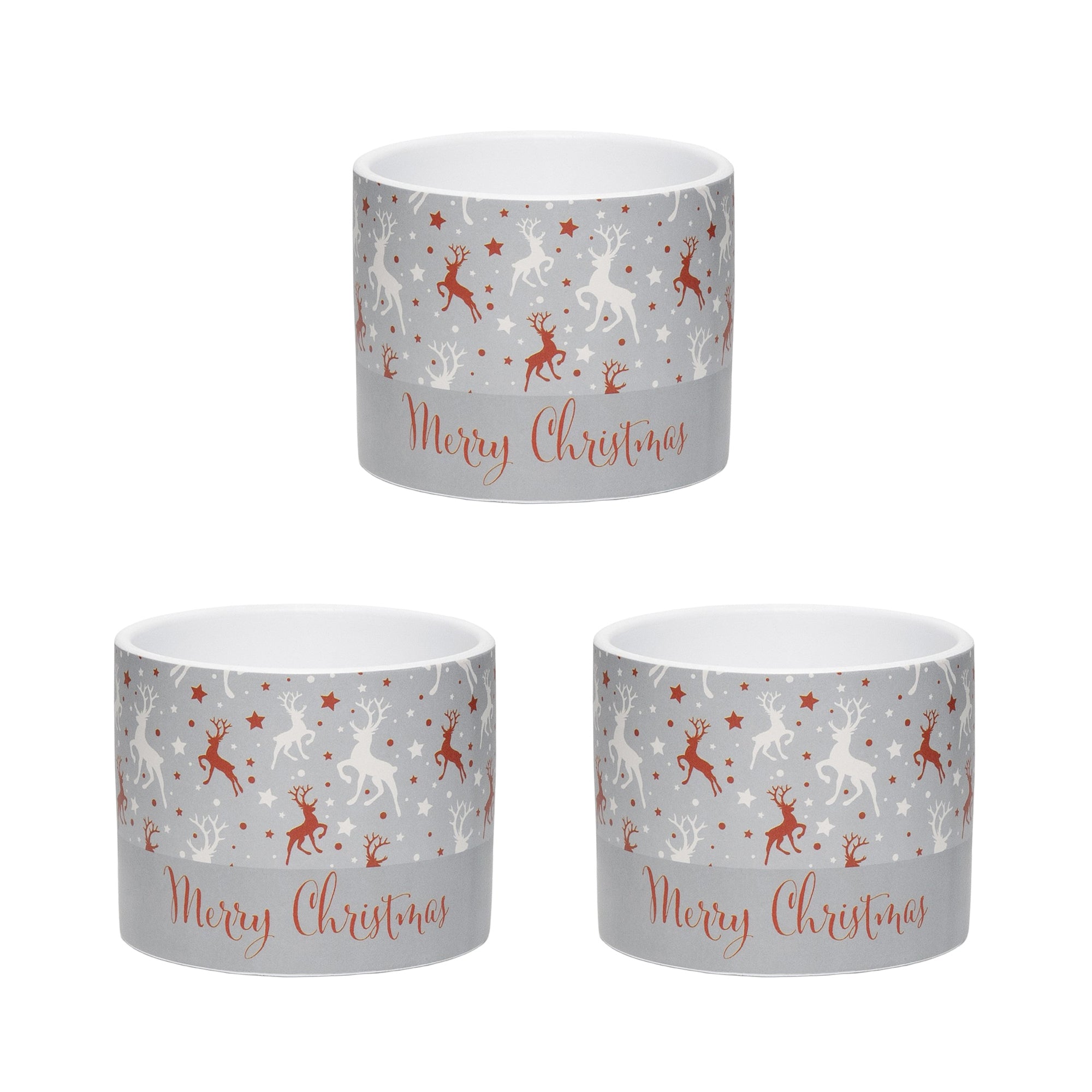 Merry Christmas Pot Medium, Christmas, Planter, Holiday Decor- Set of 3