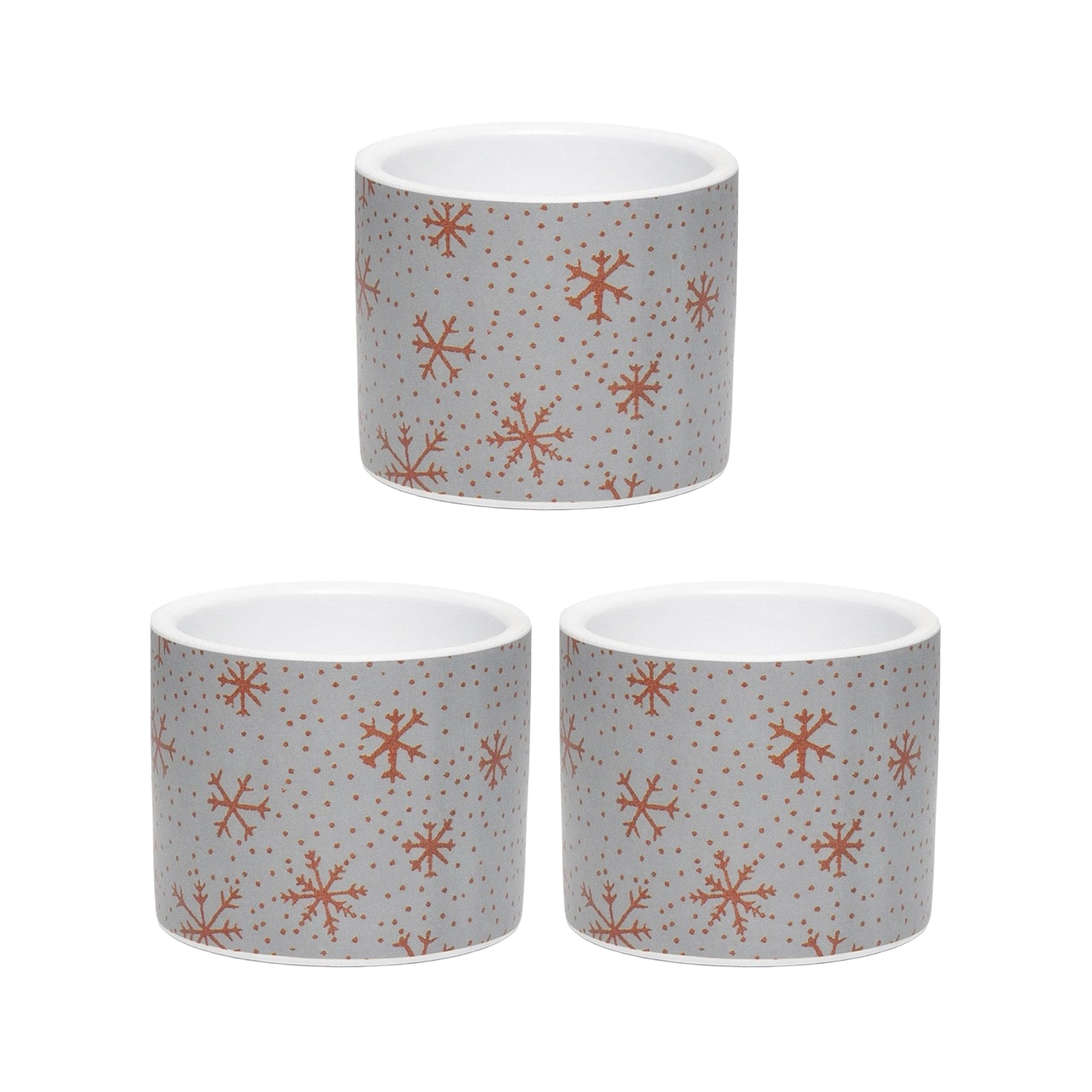 Holiday Snowflake Pot Small, Christmas, Planter, Holiday Decor- Set of 3