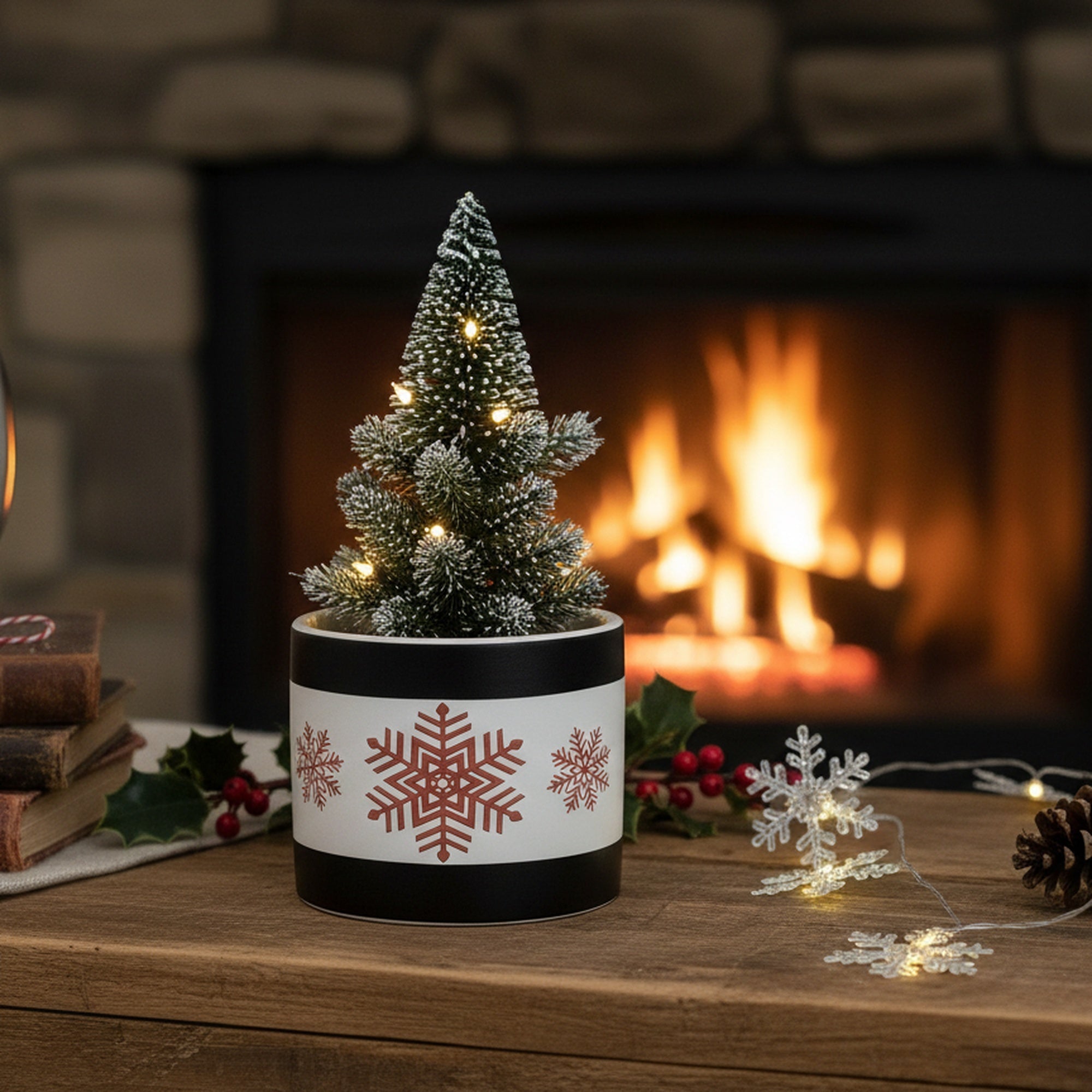 Jolly Snowflake Pot Small, Christmas, Planter, Holiday Decor- Set of 3