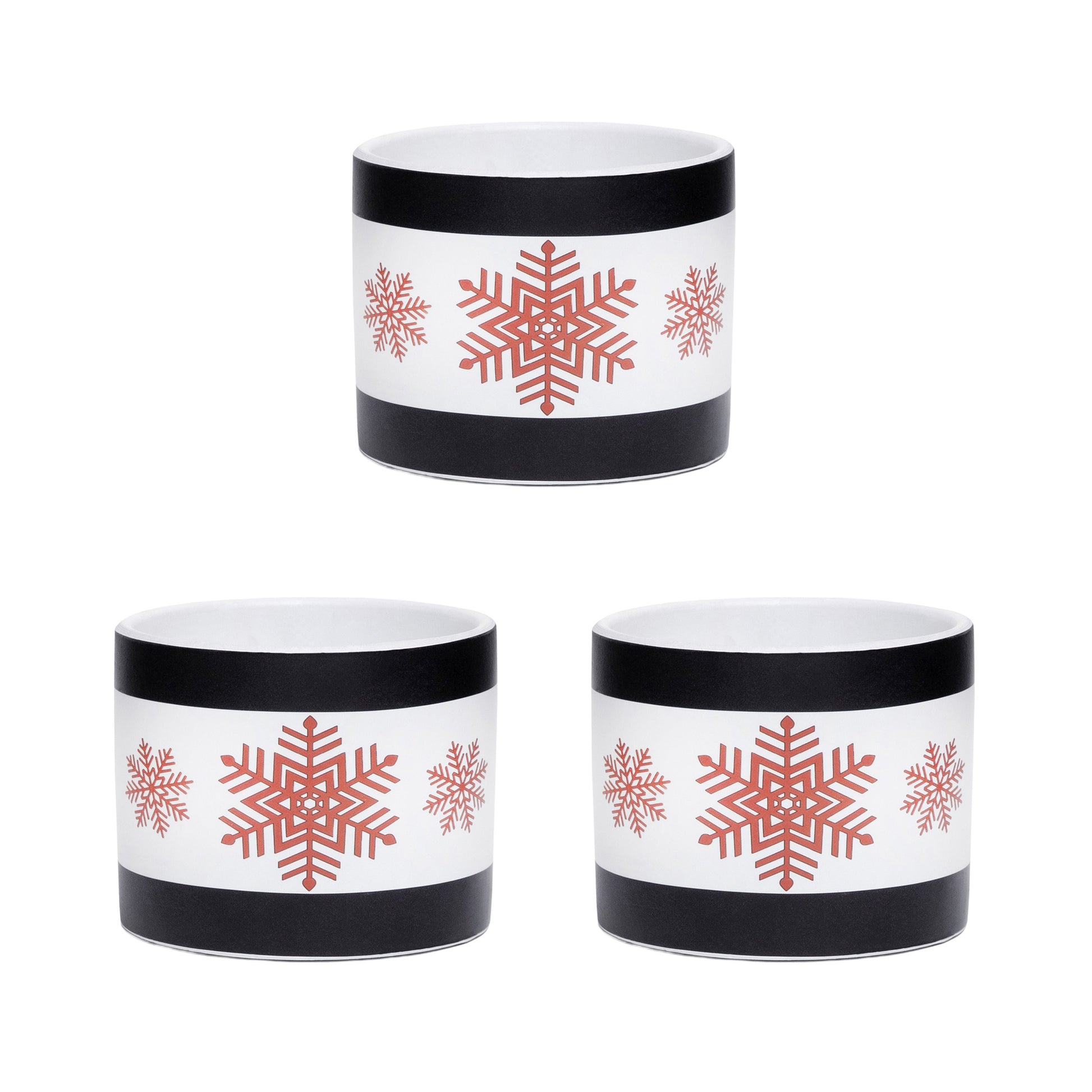 Jolly Snowflake Pot Small, Christmas, Planter, Holiday Decor- Set of 3