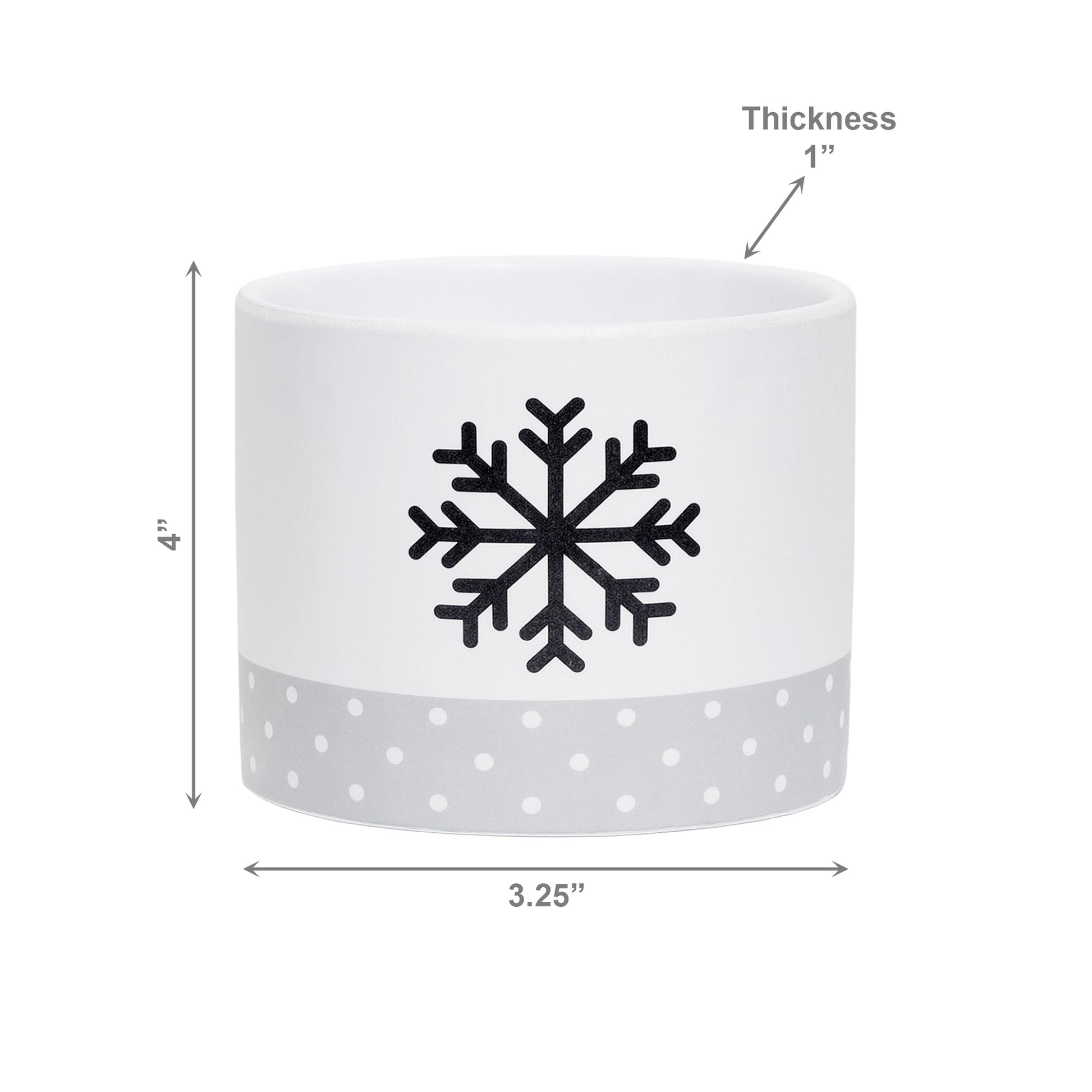 Snowflake and Pindot Pot Medium, Christmas, Planter, Holiday Decor- Set of 3
