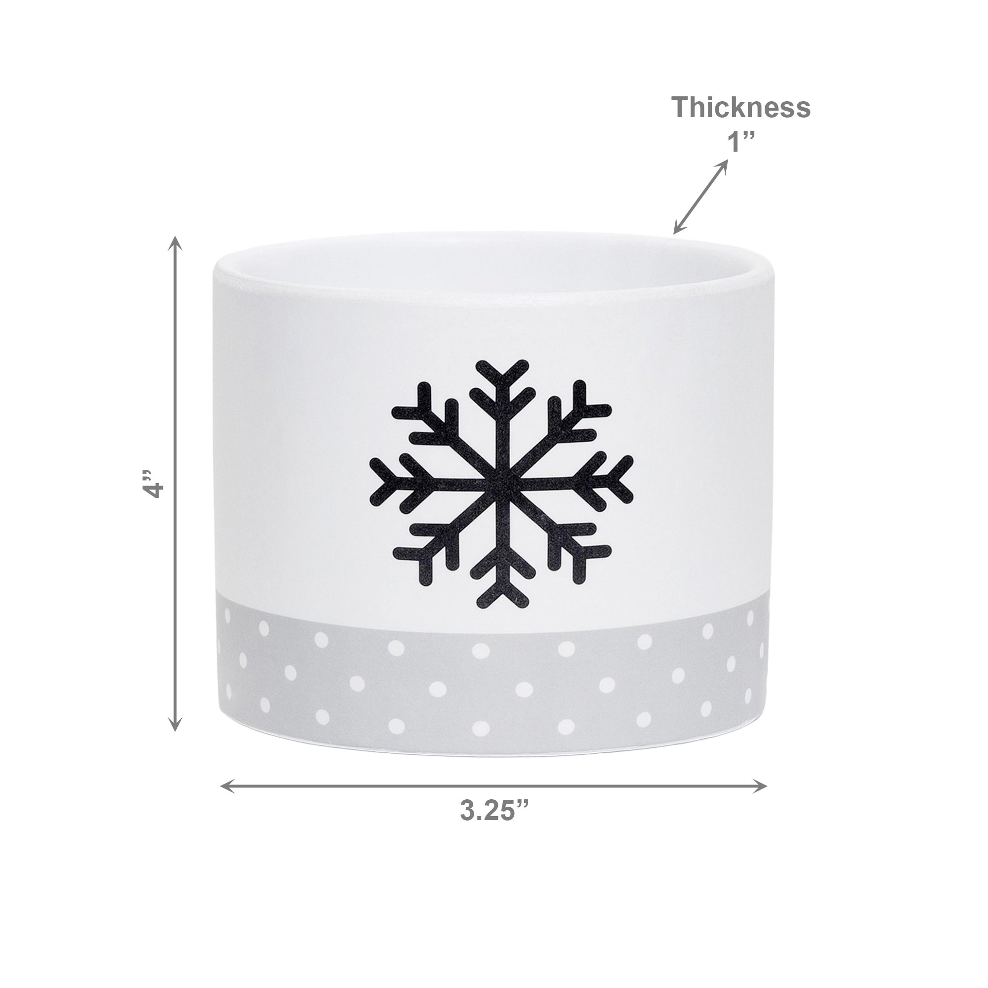 Snowflake and Pindot Pot Medium, Christmas, Planter, Holiday Decor- Set of 3