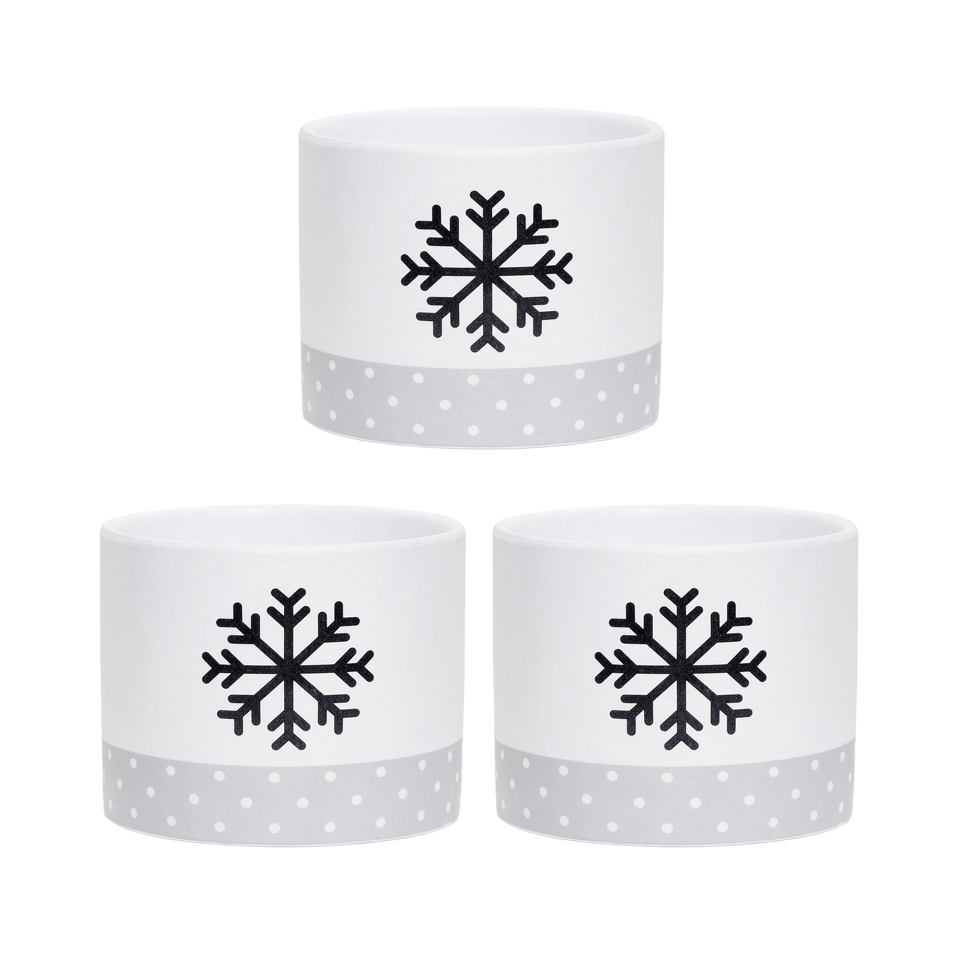 Snowflake and Pindot Pot Medium, Christmas, Planter, Holiday Decor- Set of 3