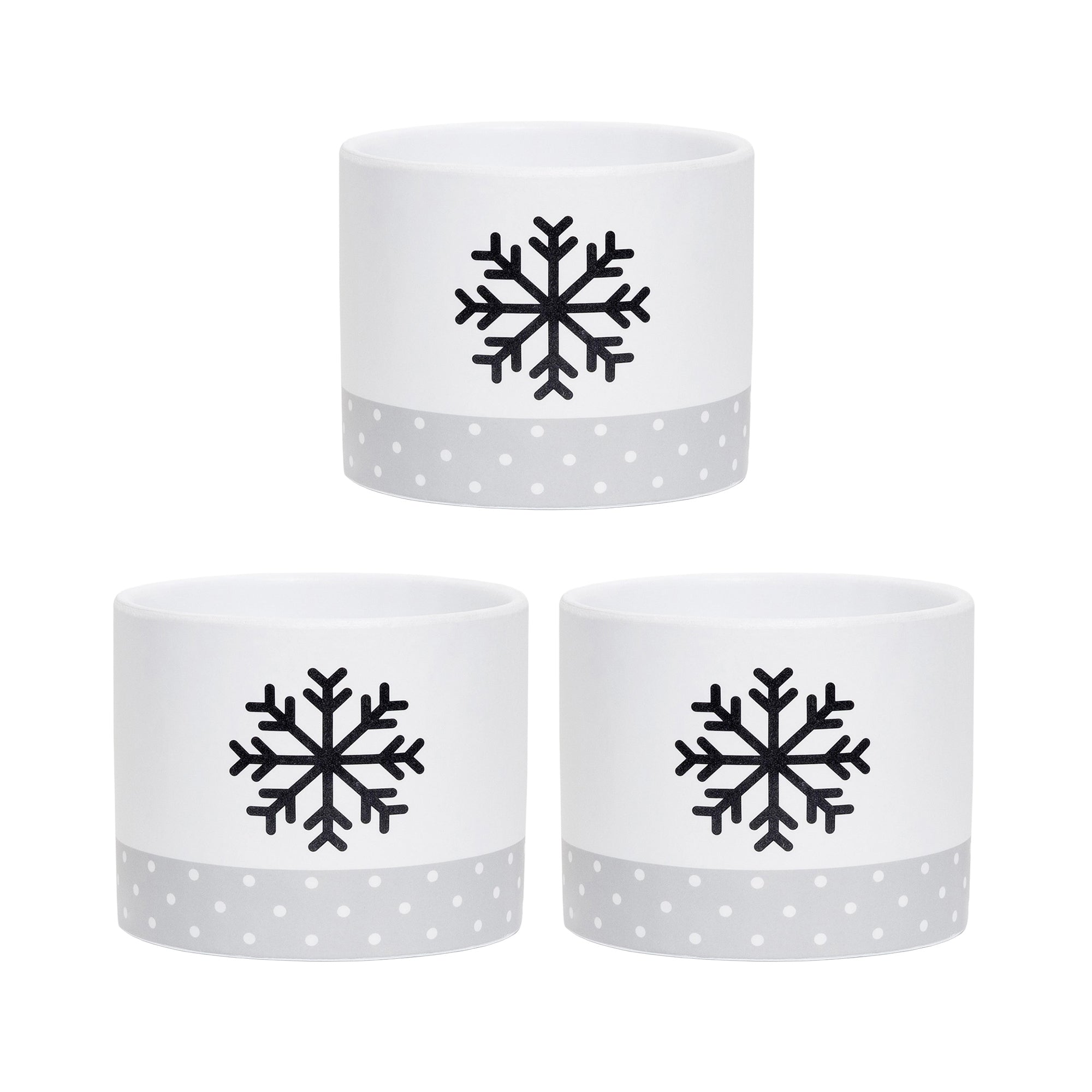 Snowflake and Pindot Pot Medium, Christmas, Planter, Holiday Decor- Set of 3