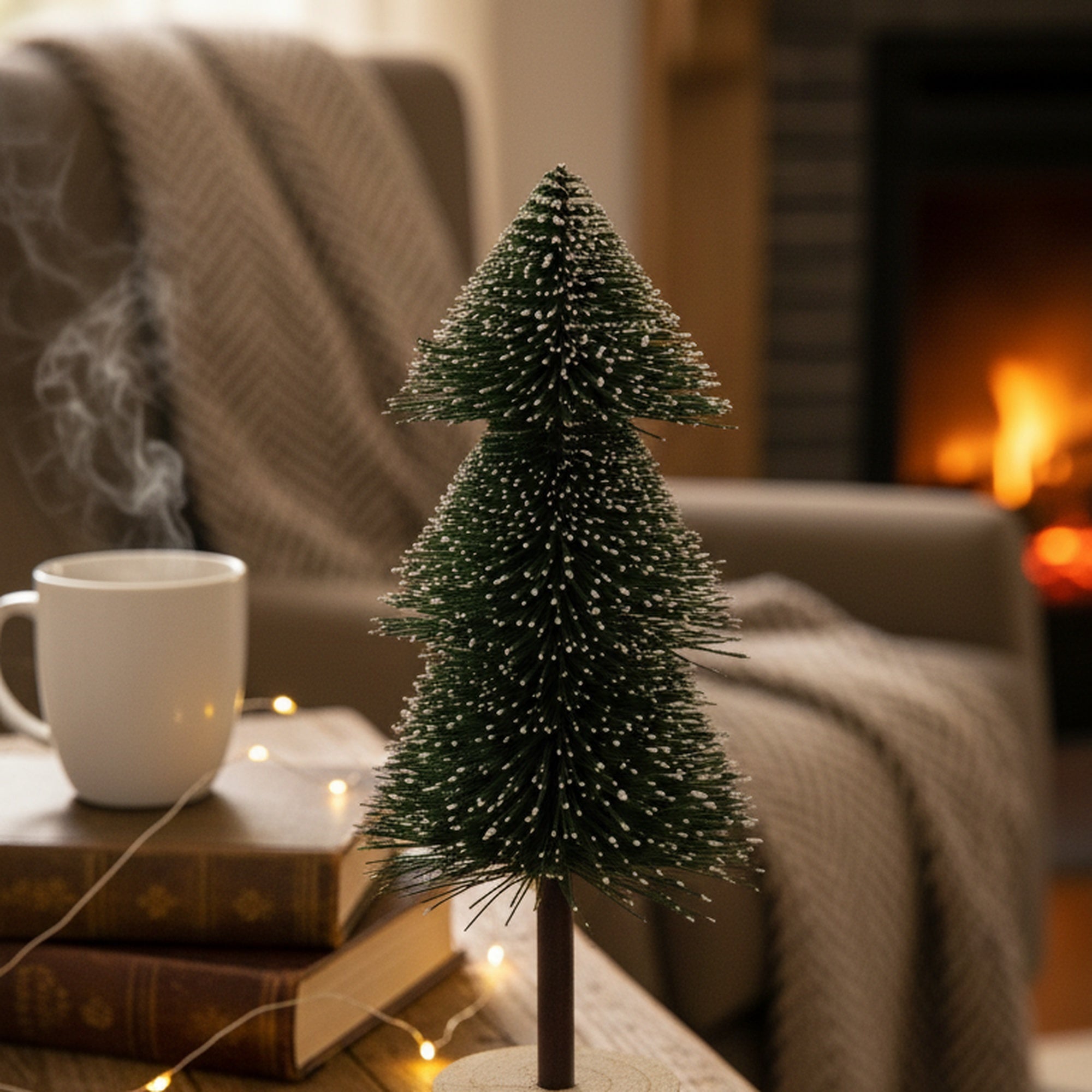 Bristle Tree Dark Green Tall, Holiday Decor- Set of 3