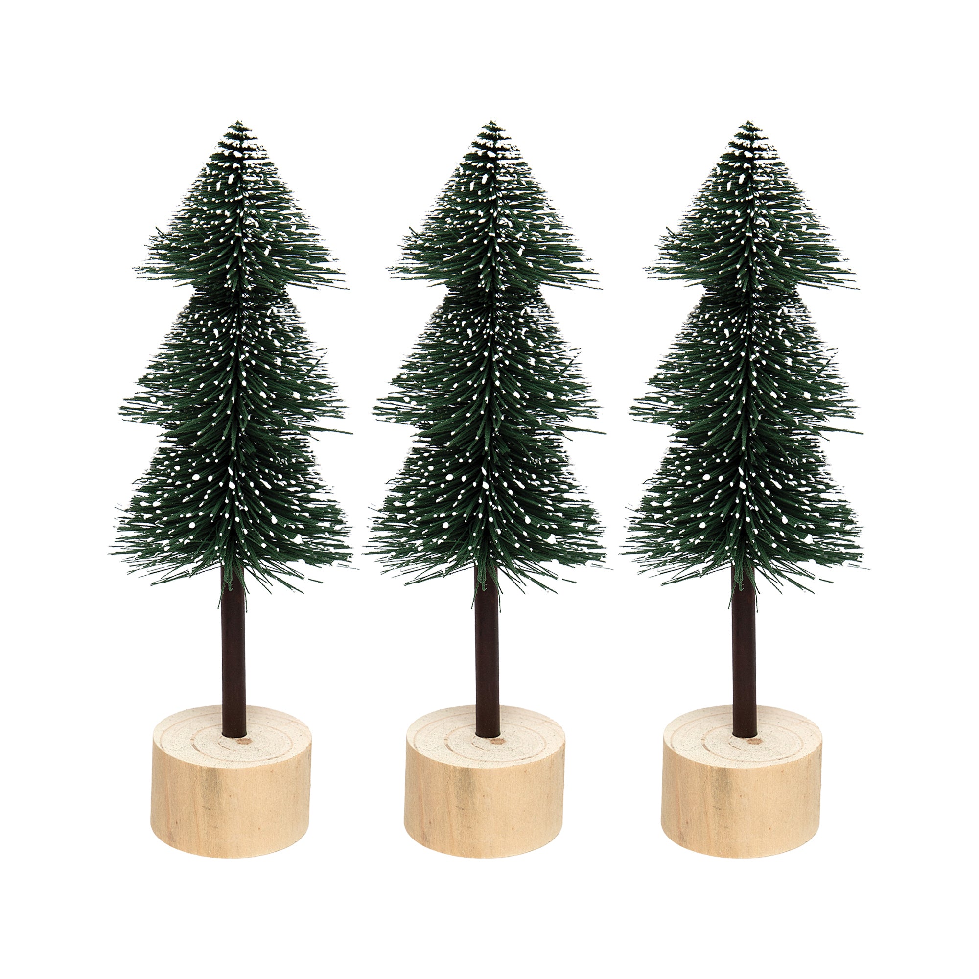 Bristle Tree Dark Green Tall, Holiday Decor- Set of 3