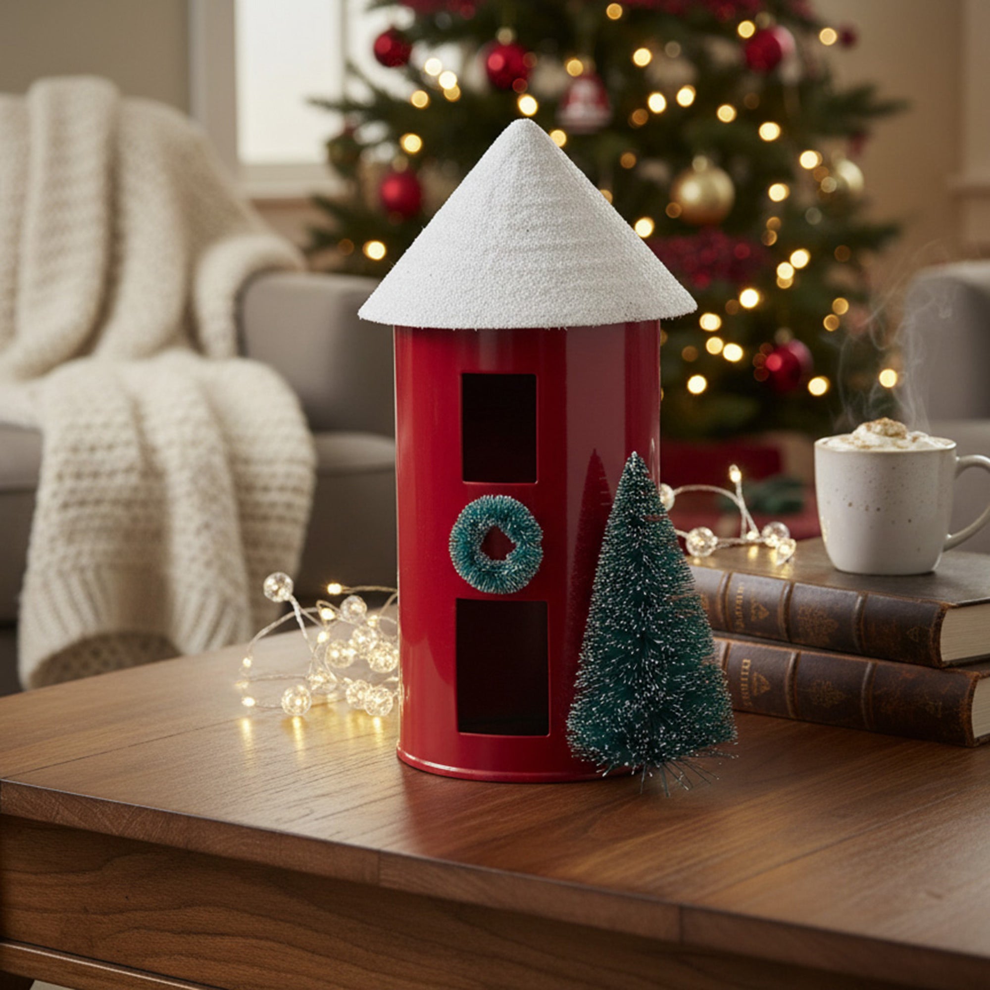 Silo Red Large, Holiday Decor- Set of 2