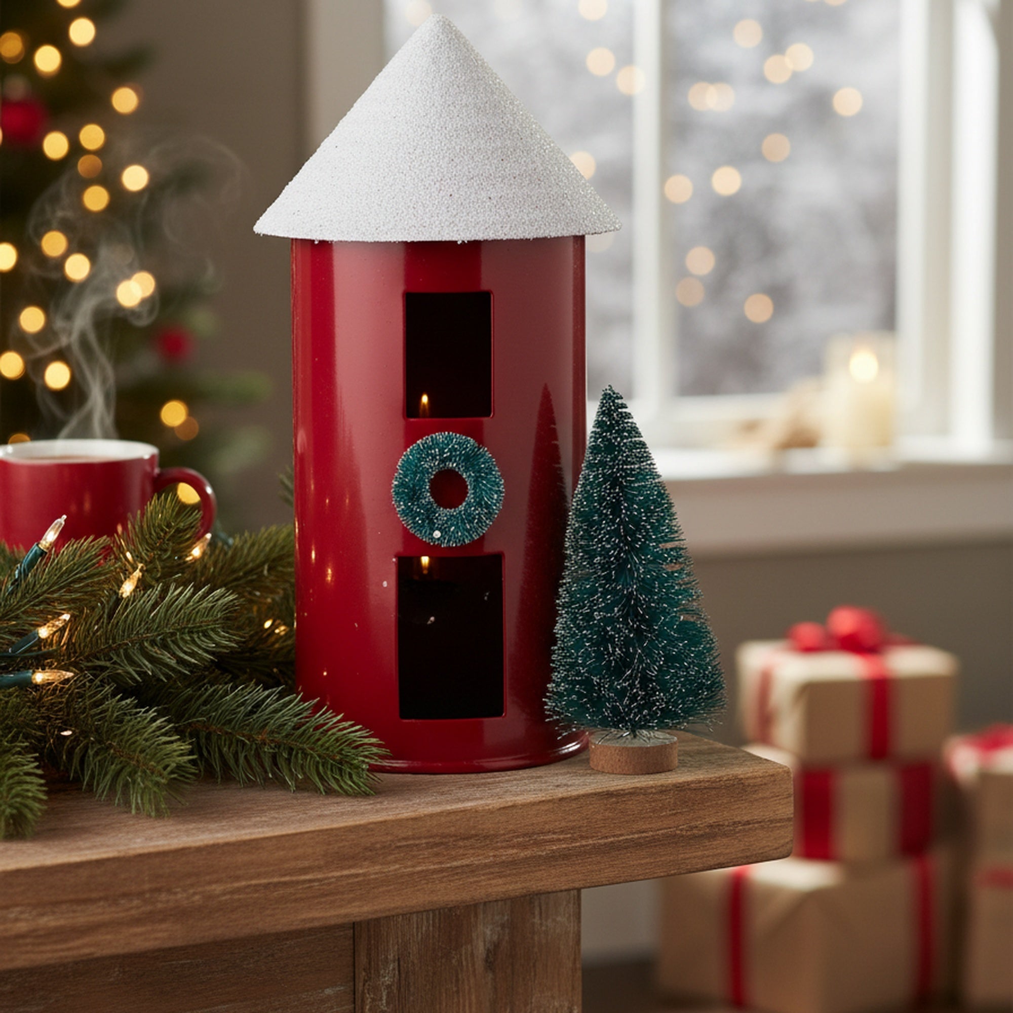 Silo Red Large, Holiday Decor- Set of 2