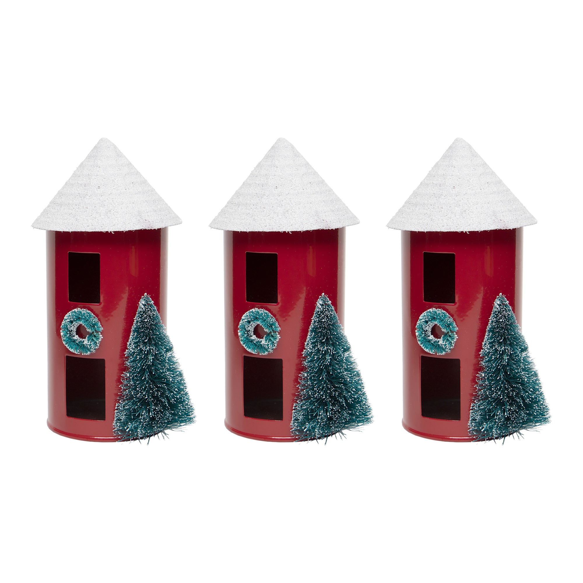 Silo Red Large, Holiday Decor- Set of 2