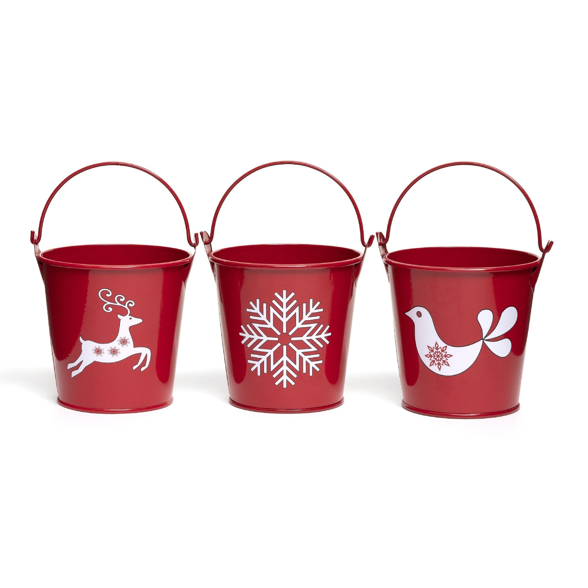 Swedish Bucket 3 Assorted, Holiday Decor- Set of 3