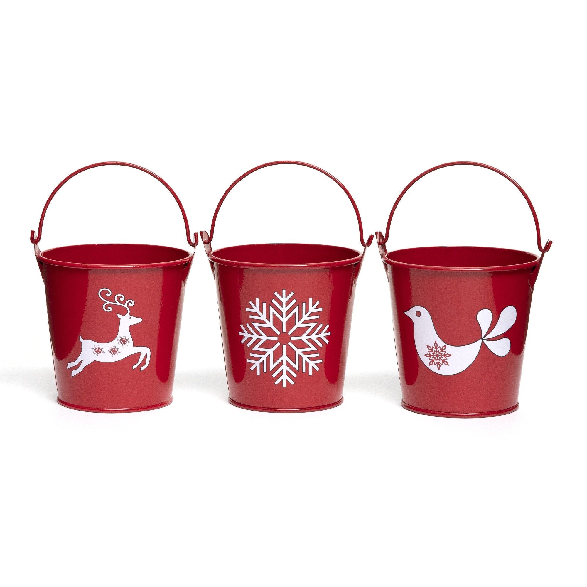 Swedish Bucket 3 Assorted, Holiday Decor- Set of 3