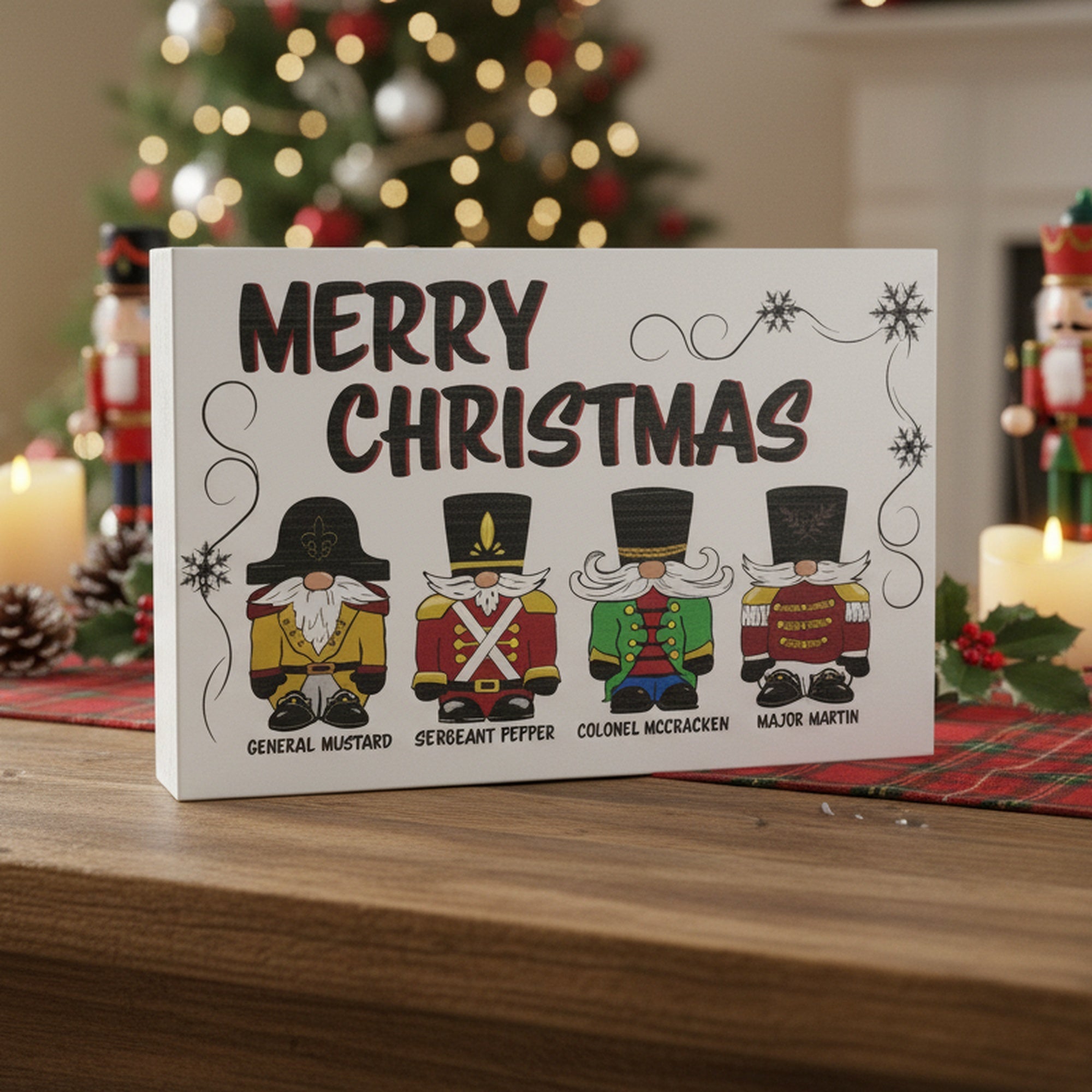 Block Merry Christmas Nutcracker, Christmas, Holiday Decor