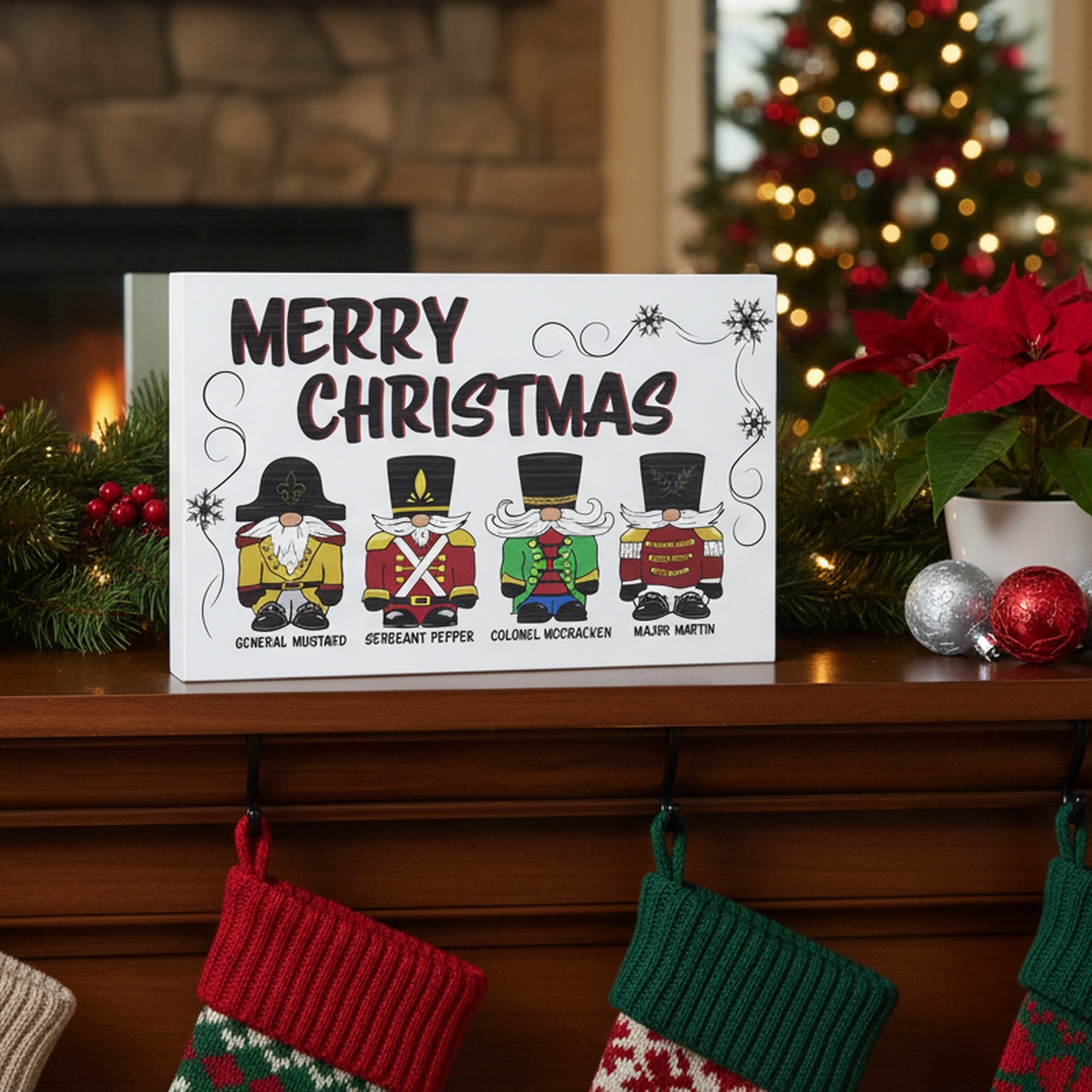 Block Merry Christmas Nutcracker, Christmas, Holiday Decor