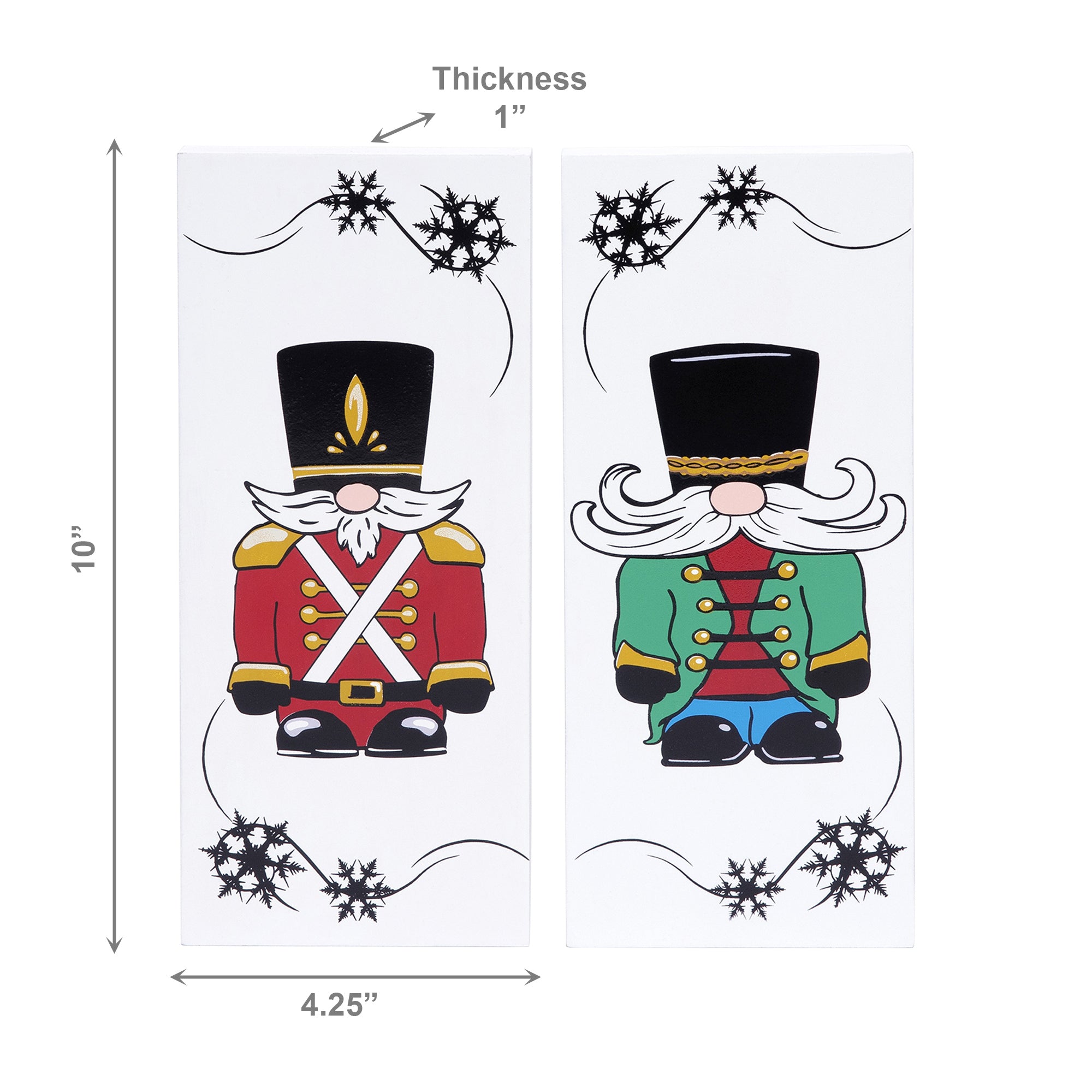 Nutcracker Block 2 Assorted, Christmas, Holiday Decor- Set of 2
