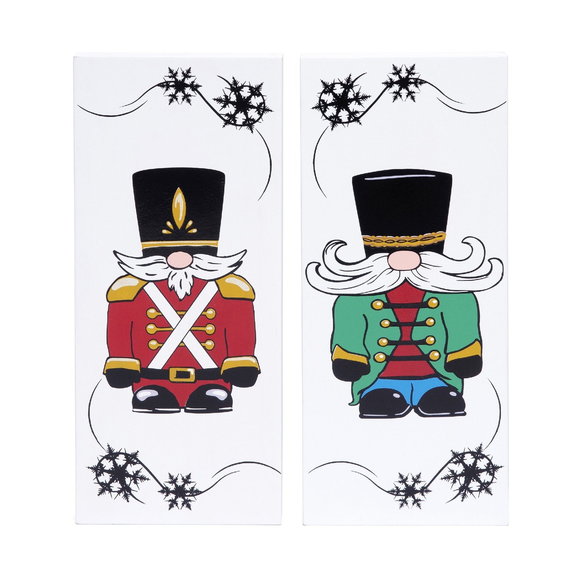 Nutcracker Block 2 Assorted, Christmas, Holiday Decor- Set of 2