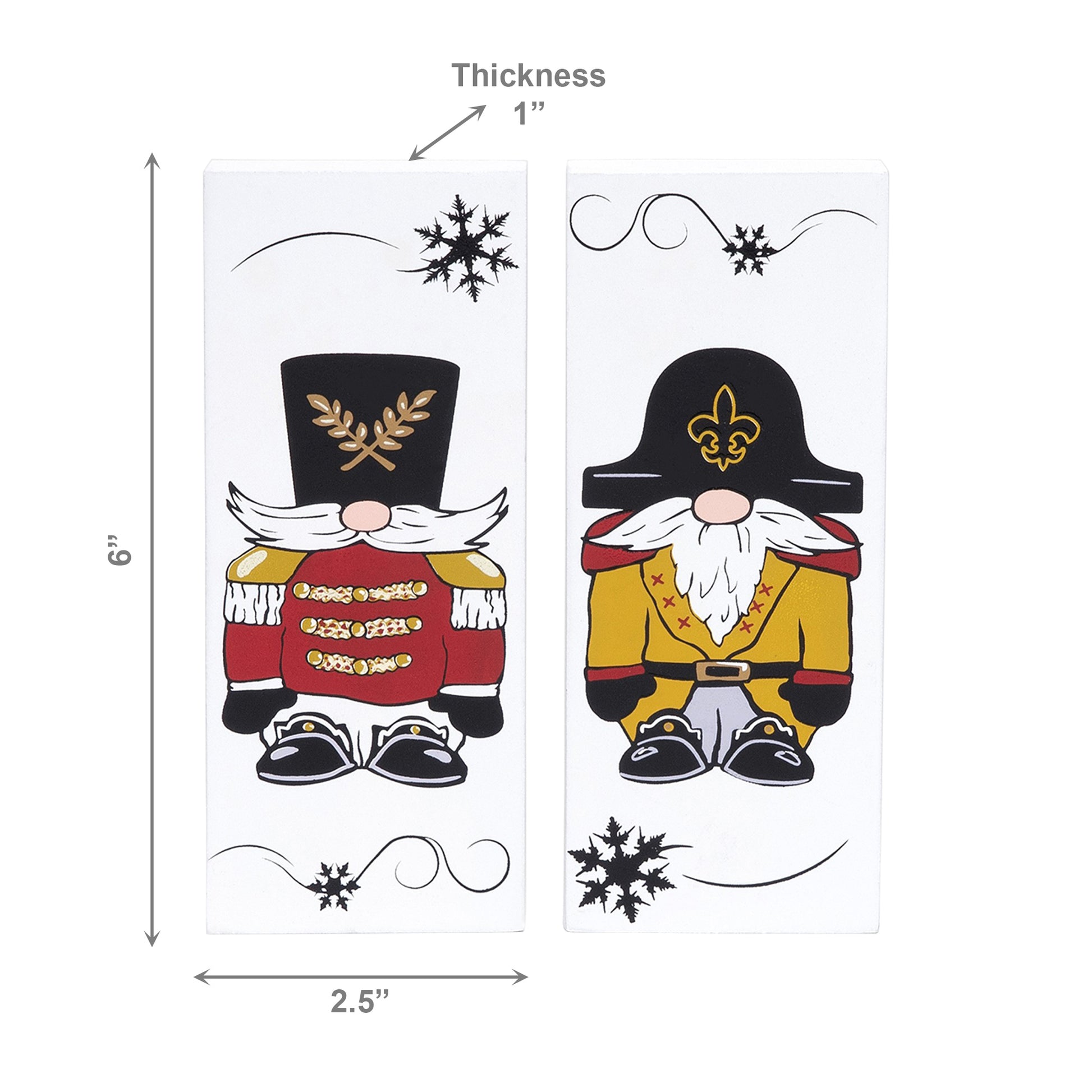 Nutcracker Block 2 Assorted, Christmas, Holiday Decor - Set of 2