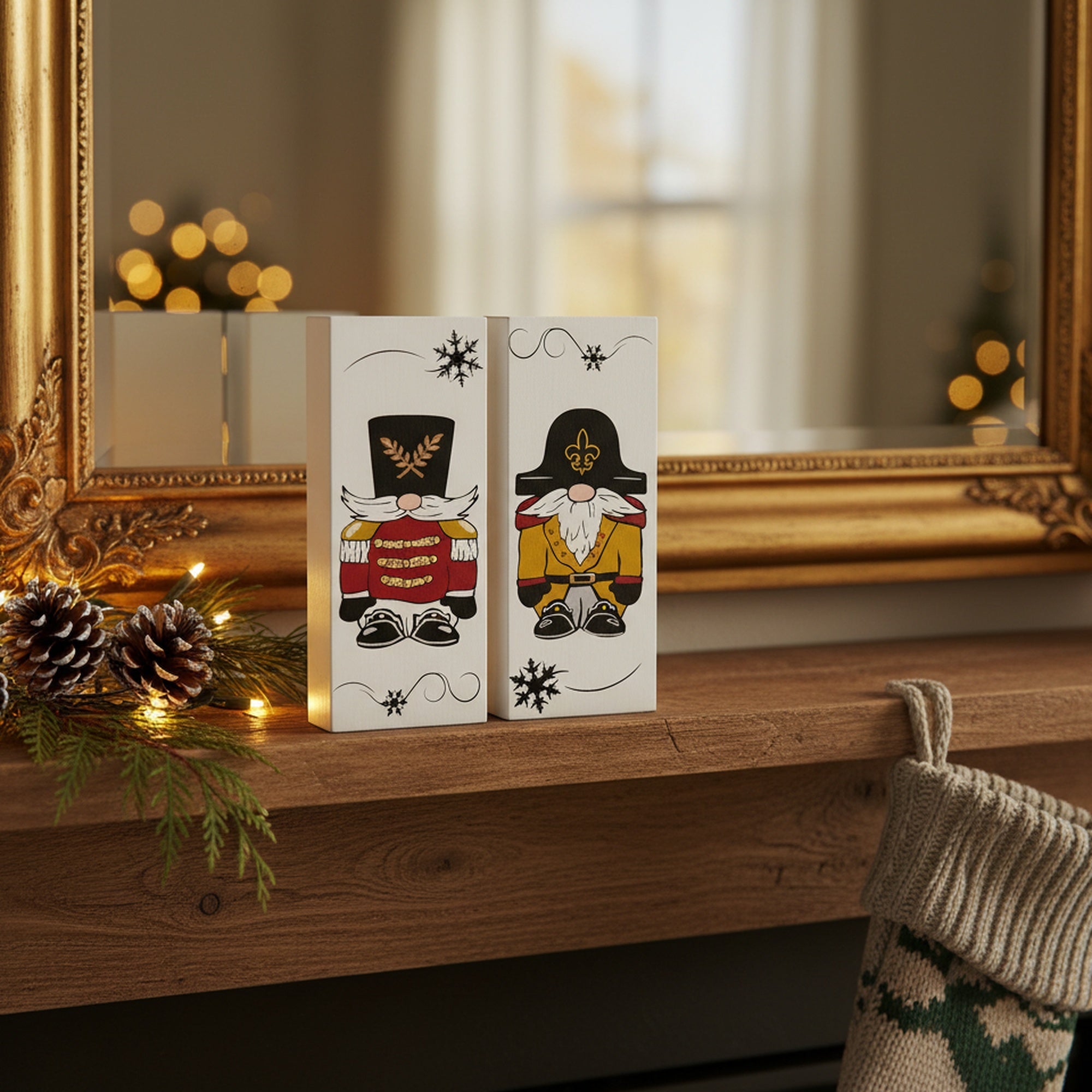 Nutcracker Block 2 Assorted, Christmas, Holiday Decor - Set of 2