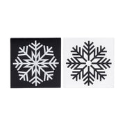 Black Snowflake Block Large 2 Assorted, Christmas, Holiday Decor- Set of 2