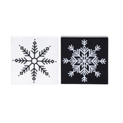 Black Snowflake Block Medium 2 Assorted, Christmas, Holiday Decor- Set of 2