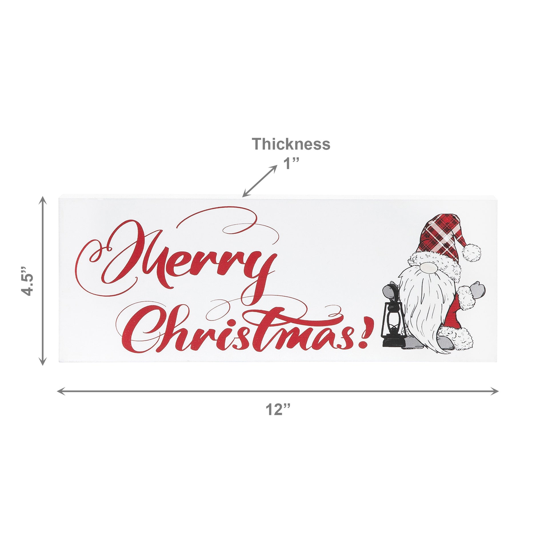 Block Merry Christmas Gnome, Christmas, Holiday Decor