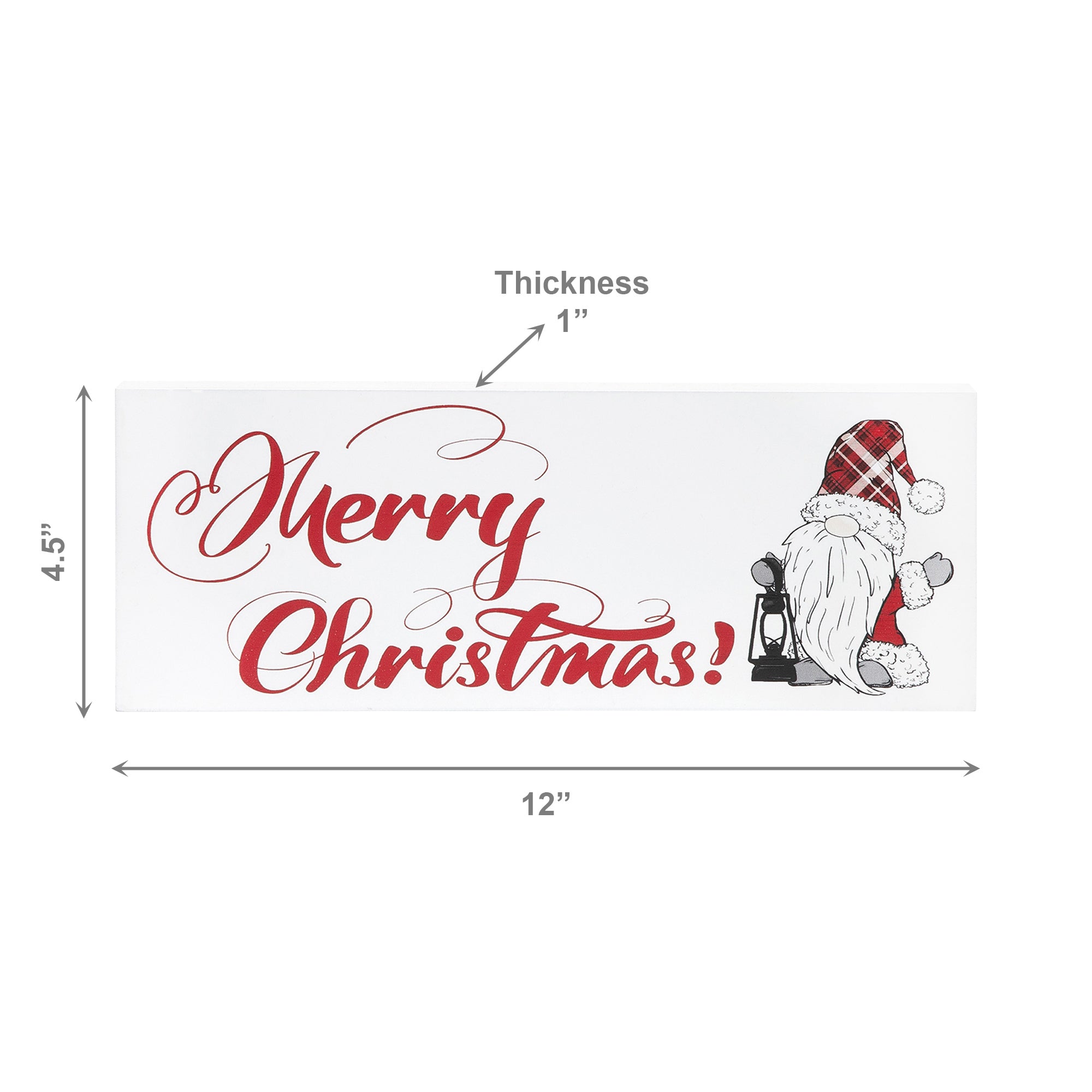 Block Merry Christmas Gnome, Christmas, Holiday Decor