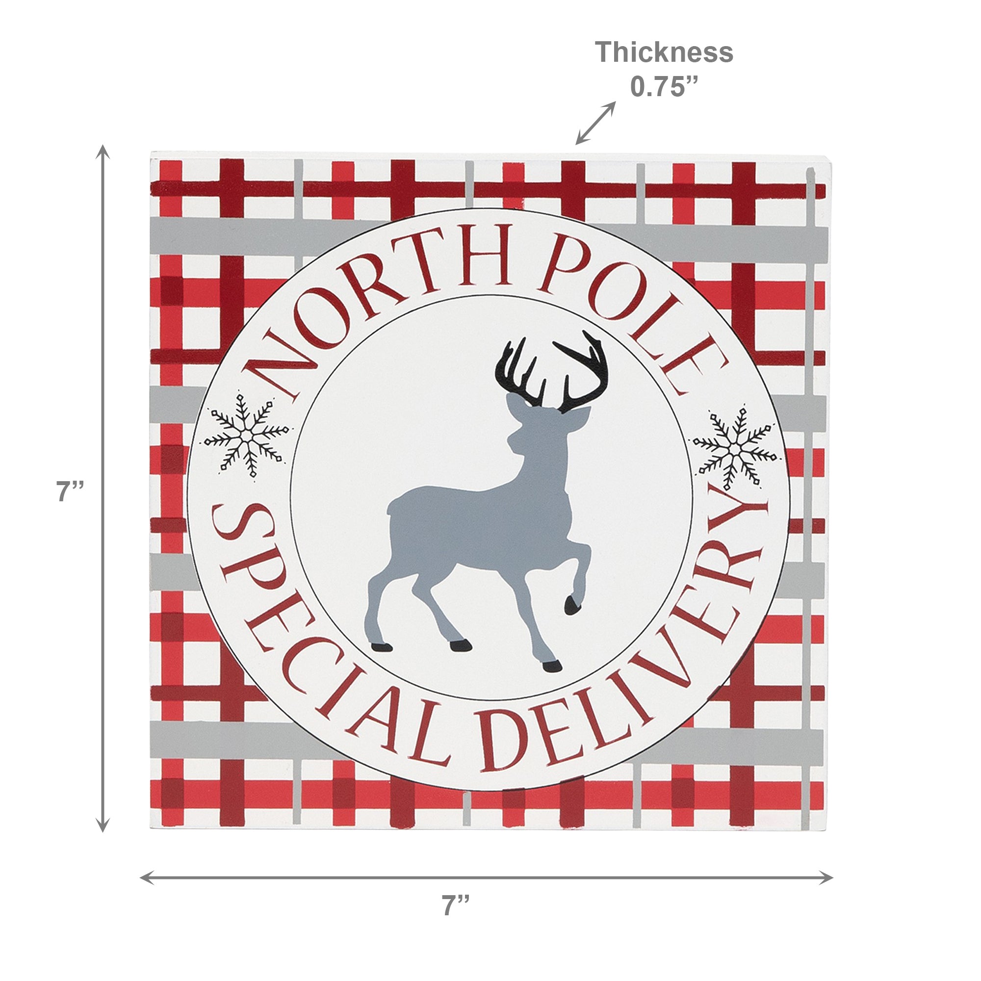 North Pole Deer Block, Holiday Decor