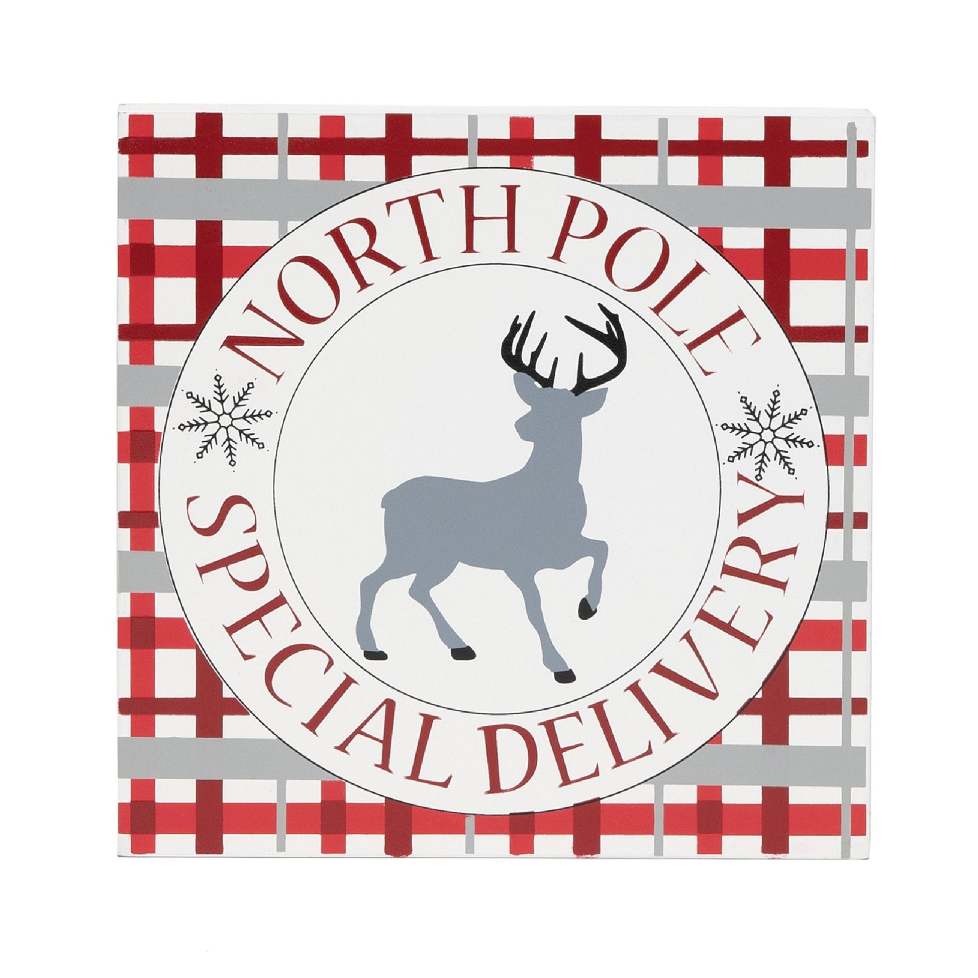 North Pole Deer Block, Holiday Decor
