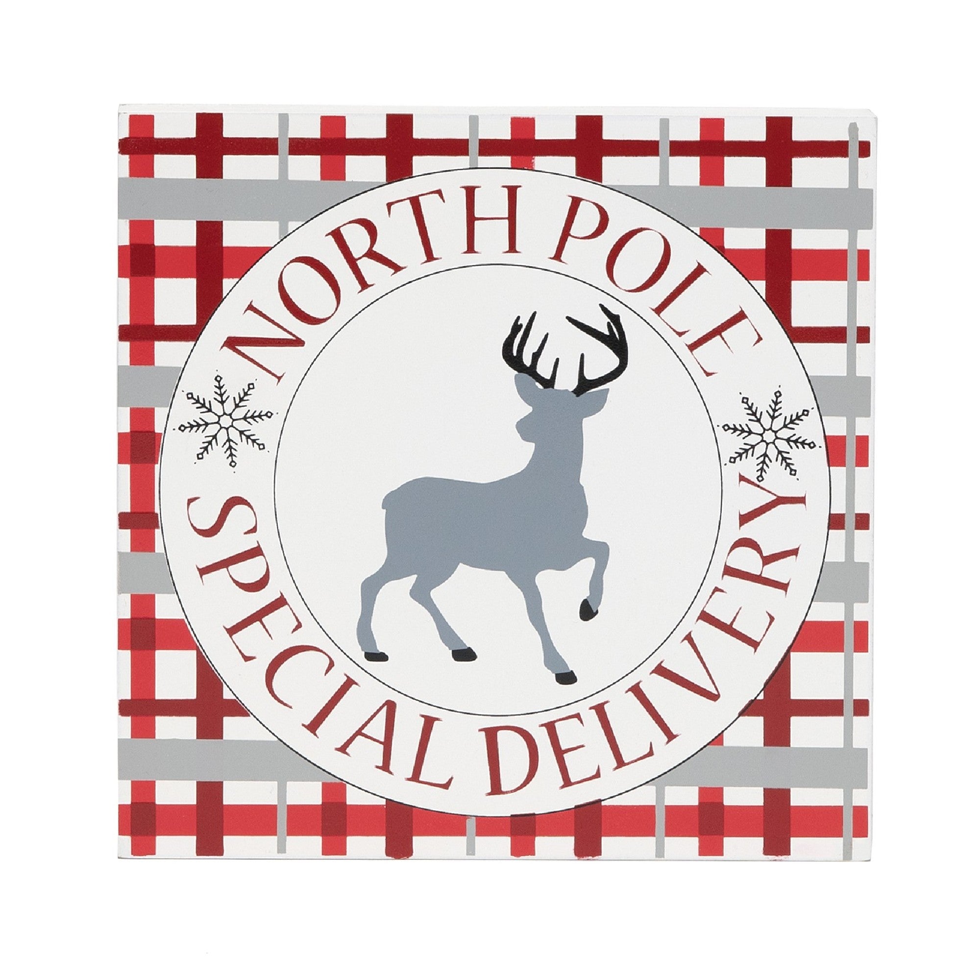 North Pole Deer Block, Holiday Decor