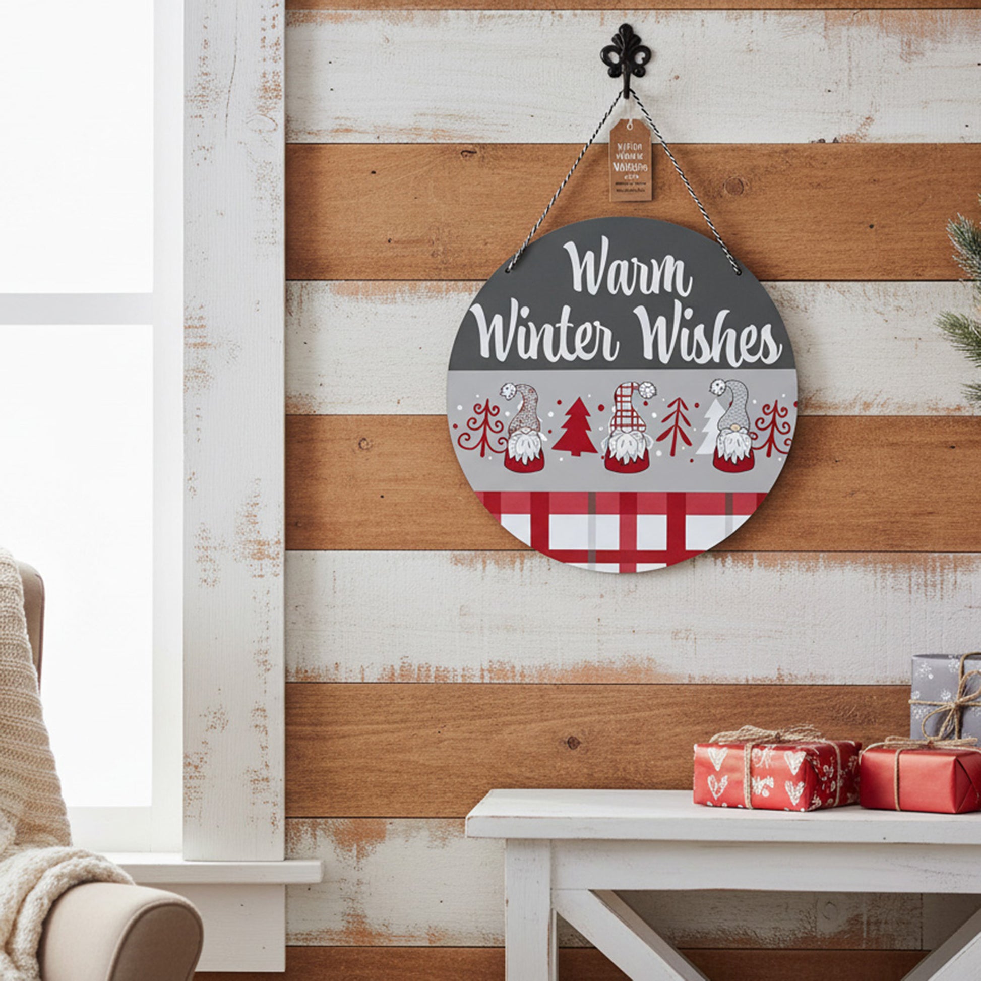 Sign Warm Winter Wishes Gnome, Winter, Holiday Decor