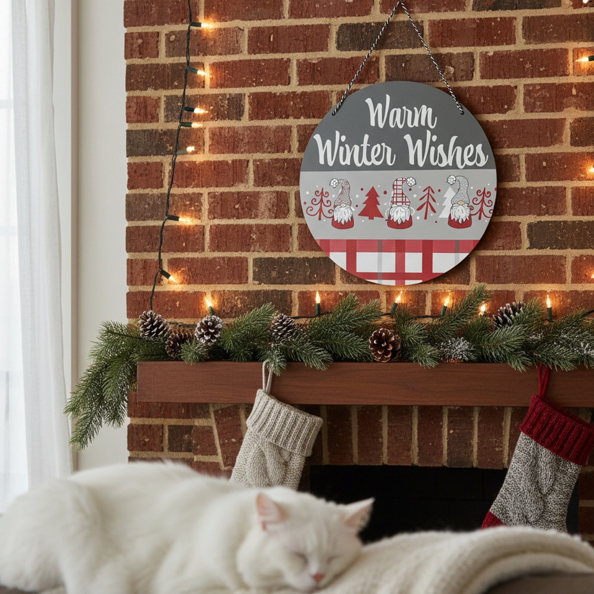 Sign Warm Winter Wishes Gnome, Winter, Holiday Decor