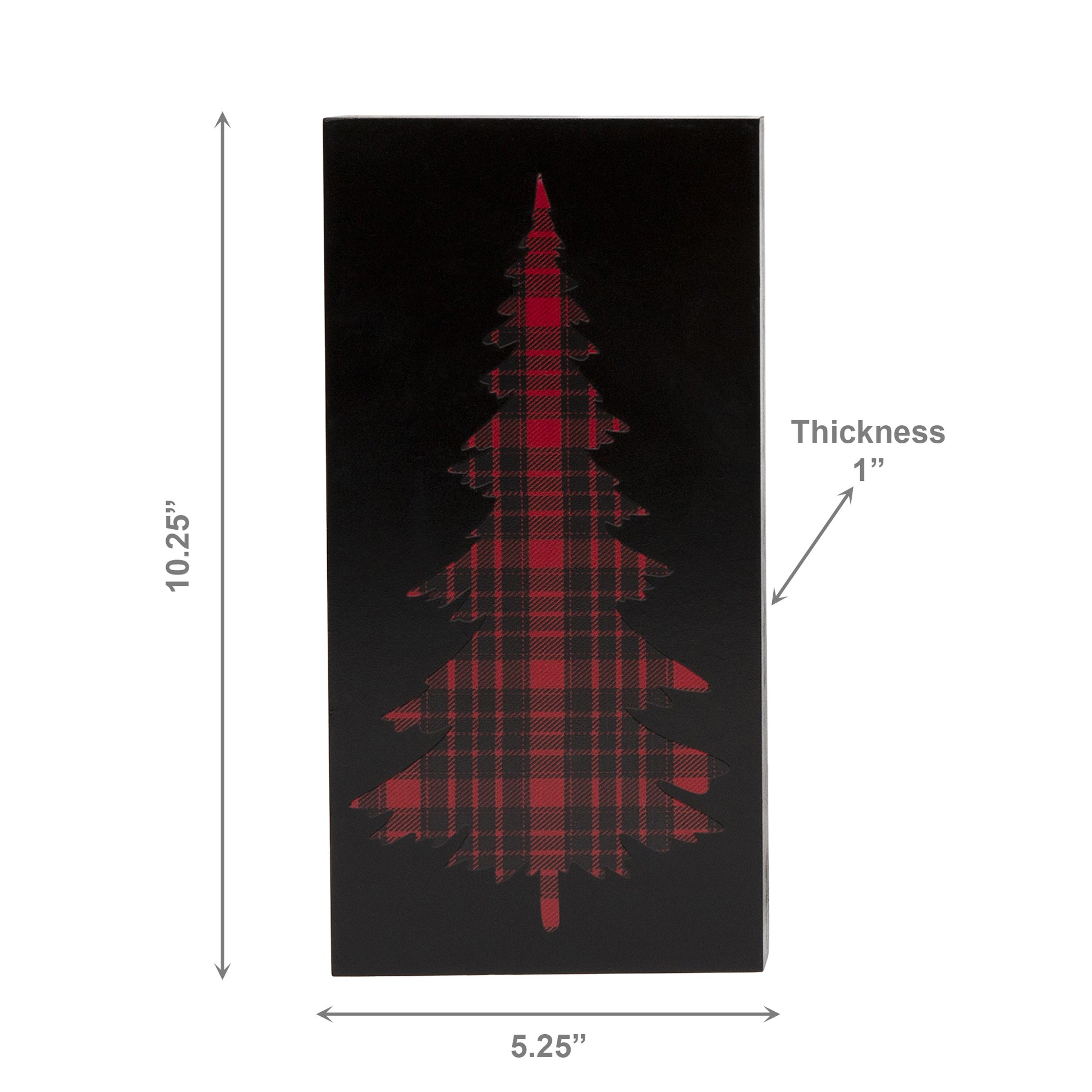 Plaid Tree Block Small, Holiday Decor