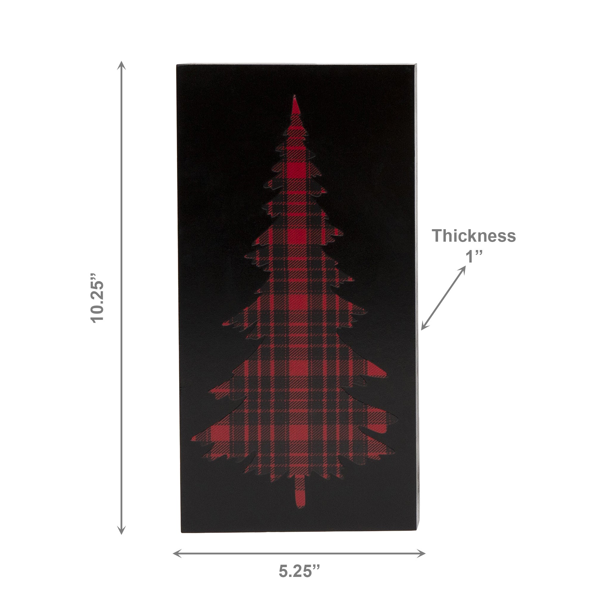 Plaid Tree Block Small, Holiday Decor