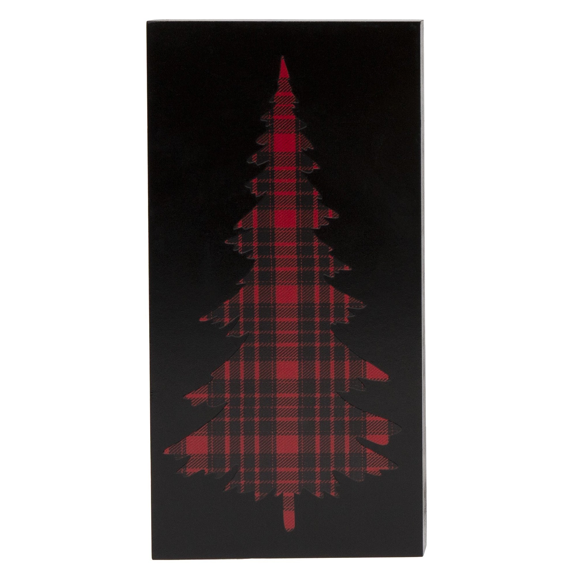 Plaid Tree Block Small, Holiday Decor