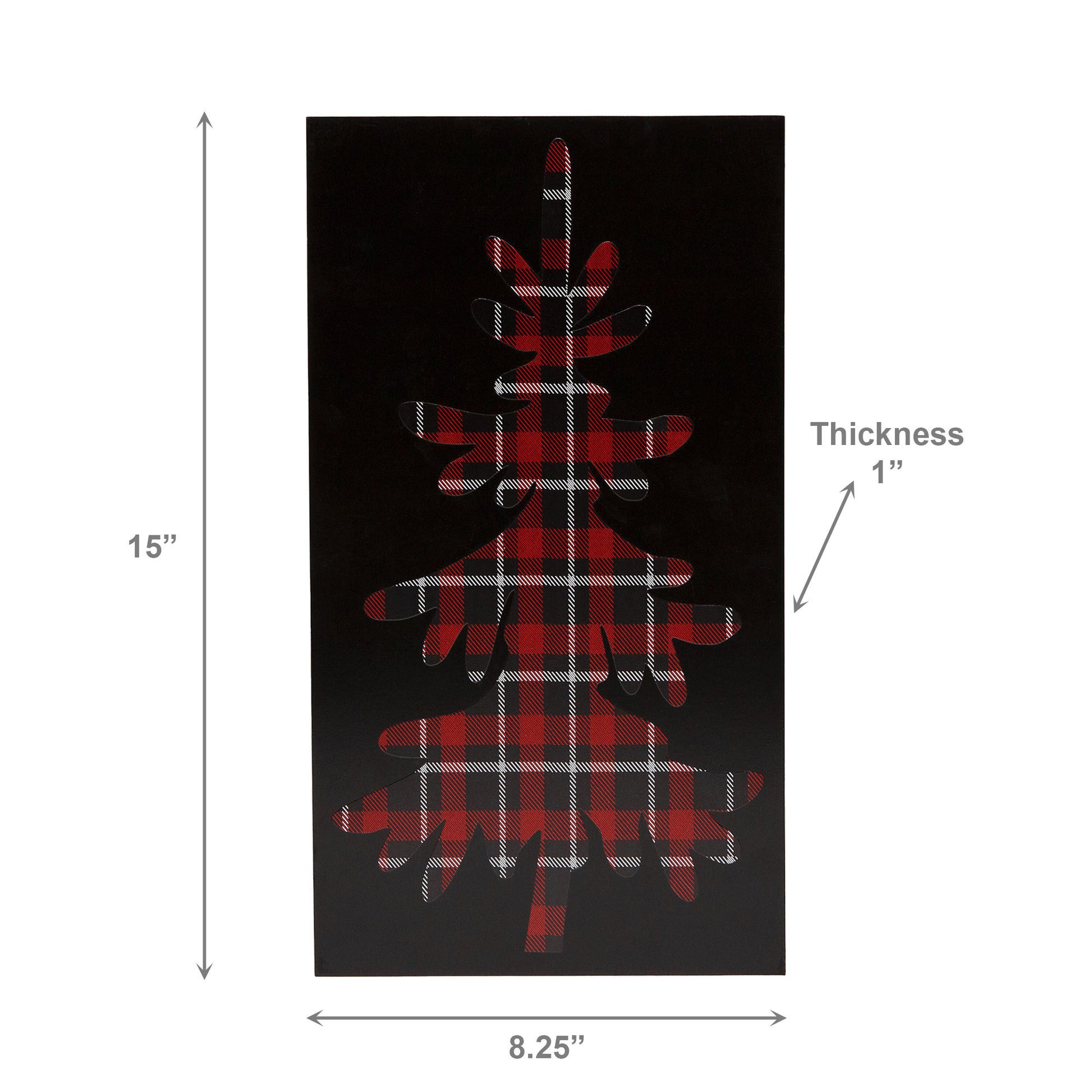 Plaid Tree Block Large, Holiday Decor