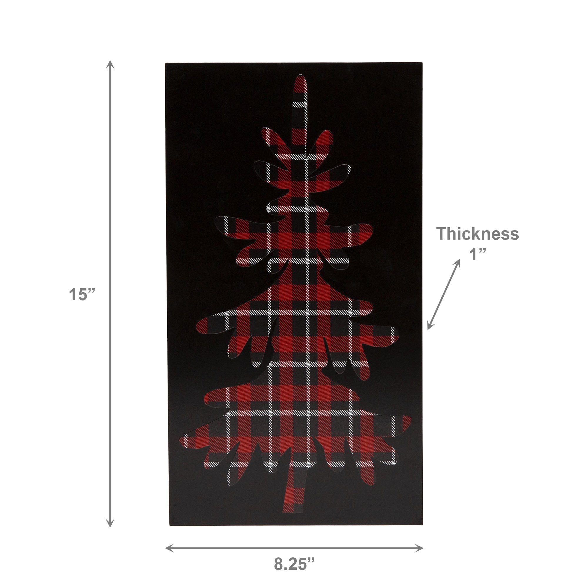 Plaid Tree Block Large, Holiday Decor