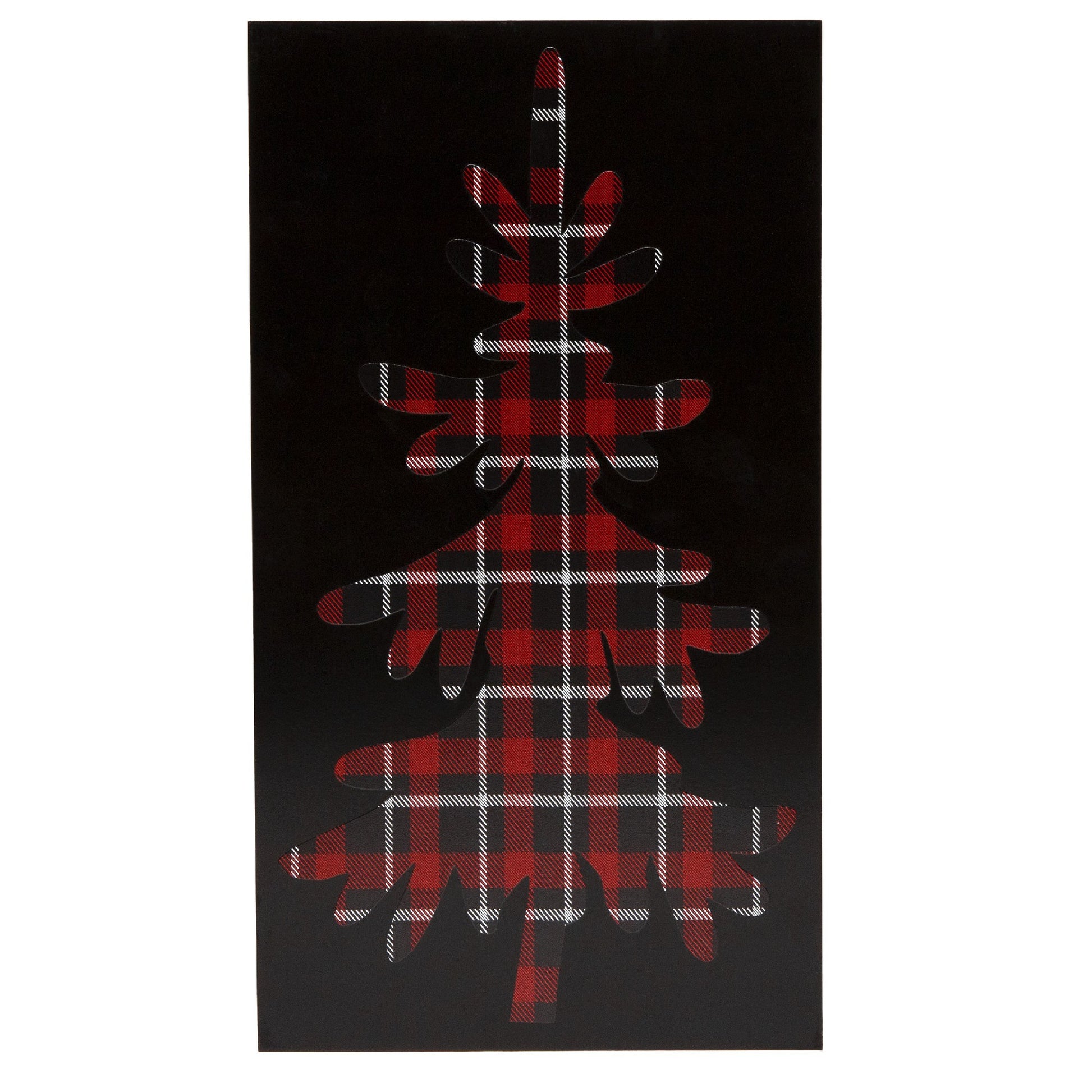 Plaid Tree Block Large, Holiday Decor