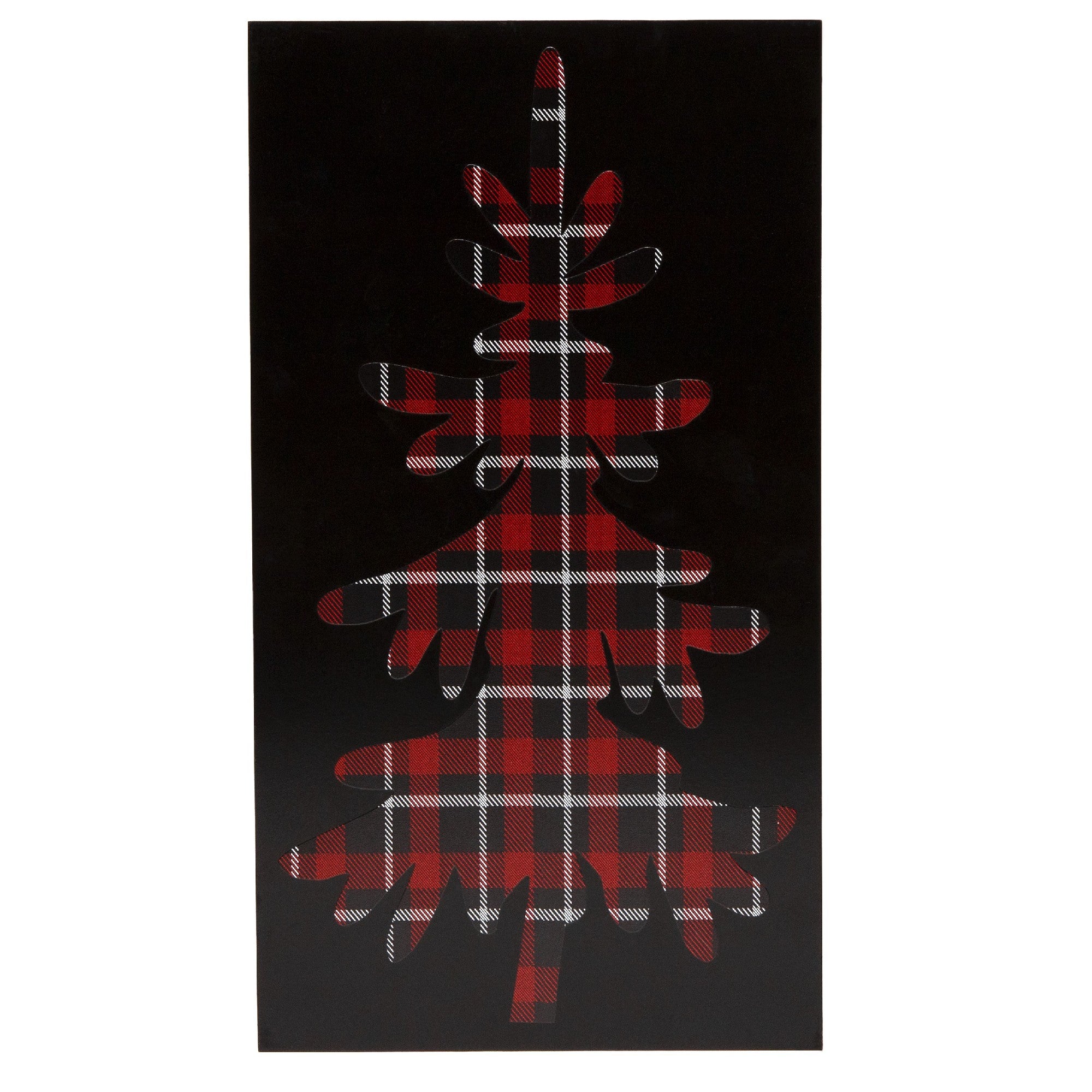 Plaid Tree Block Large, Holiday Decor