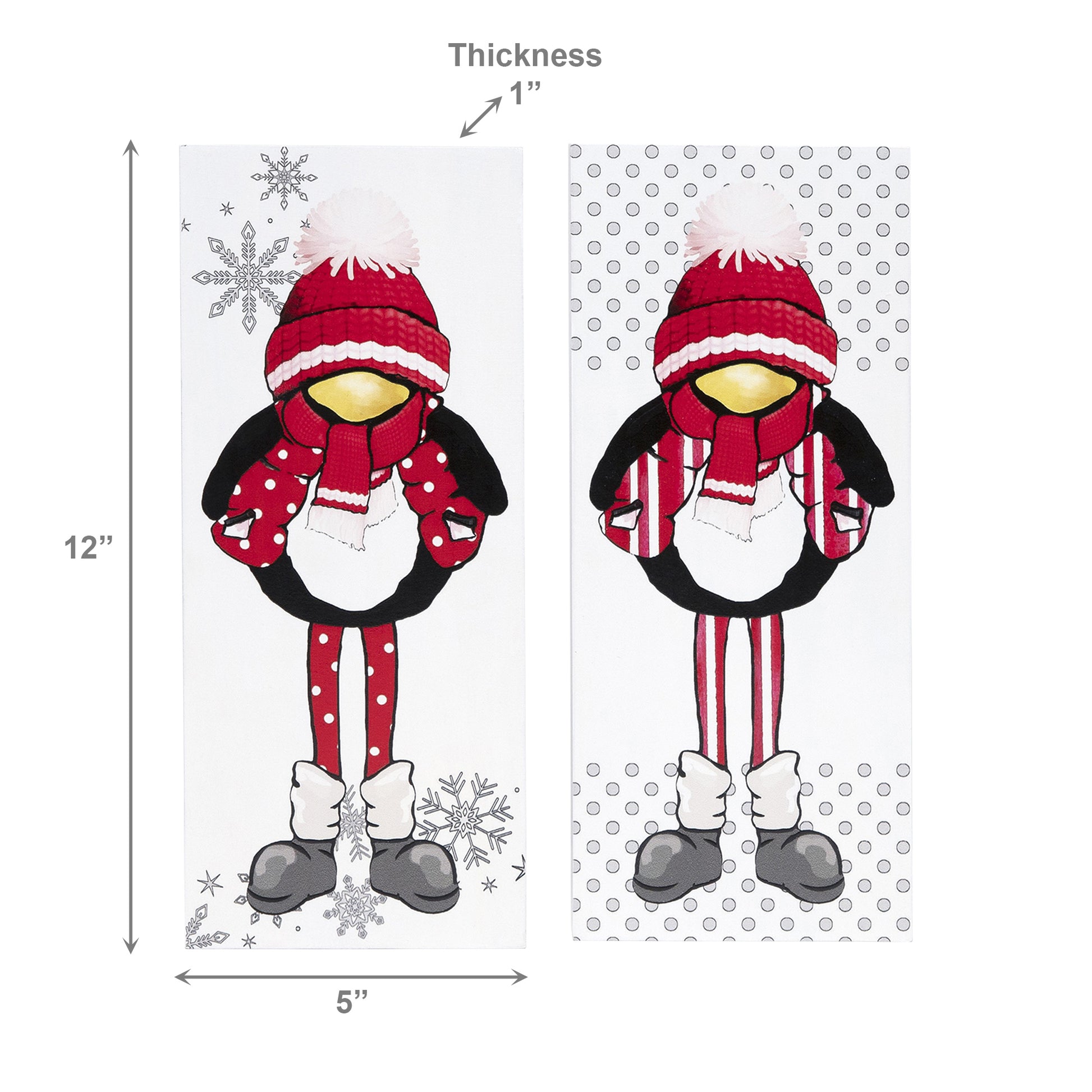 Penguin Block 2 Assorted, Holiday Decor- Set of 2