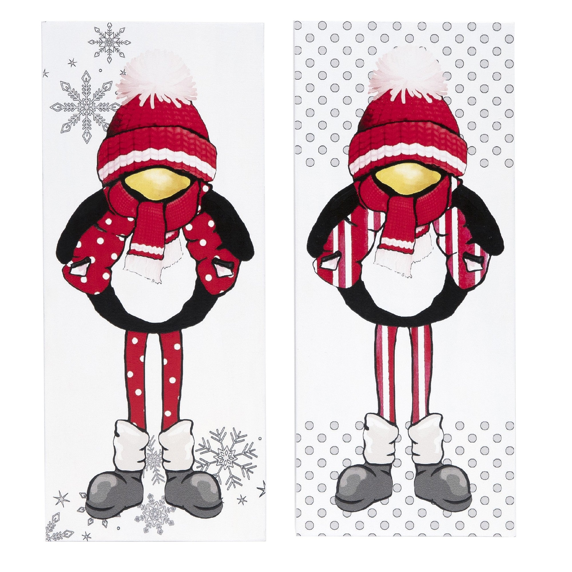 Penguin Block 2 Assorted, Holiday Decor- Set of 2