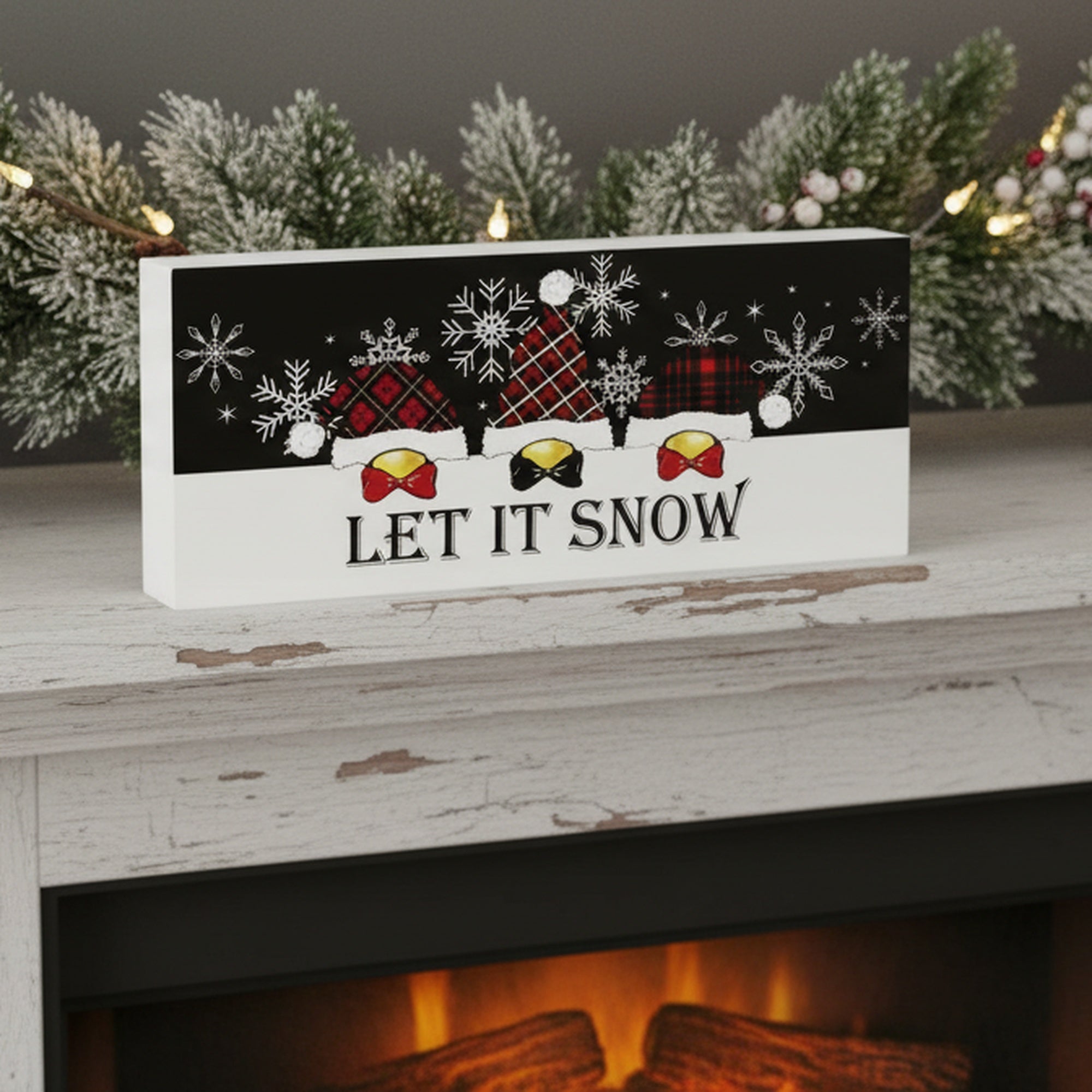 Let It Snow Penguin Block, Holiday Decor