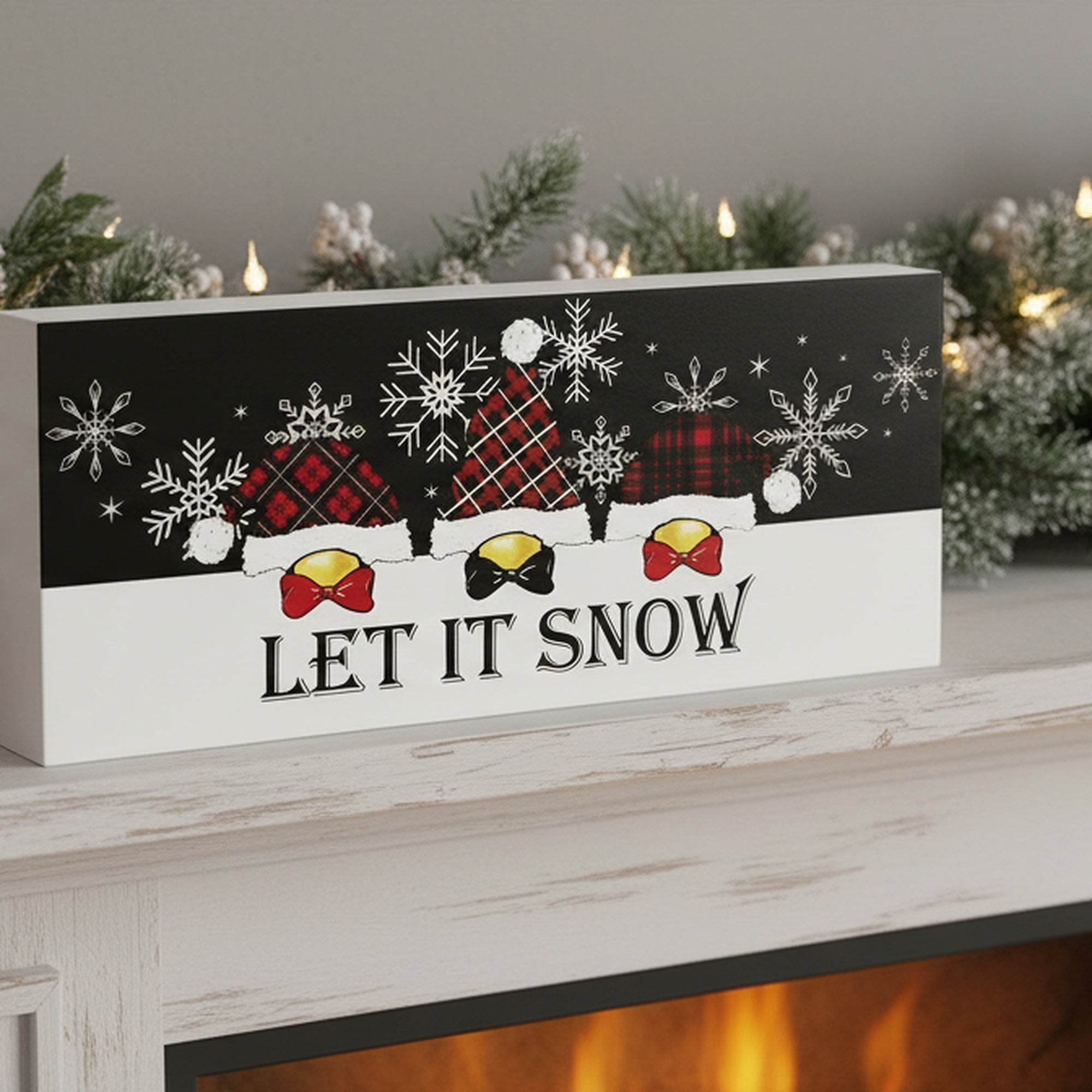 Let It Snow Penguin Block, Holiday Decor