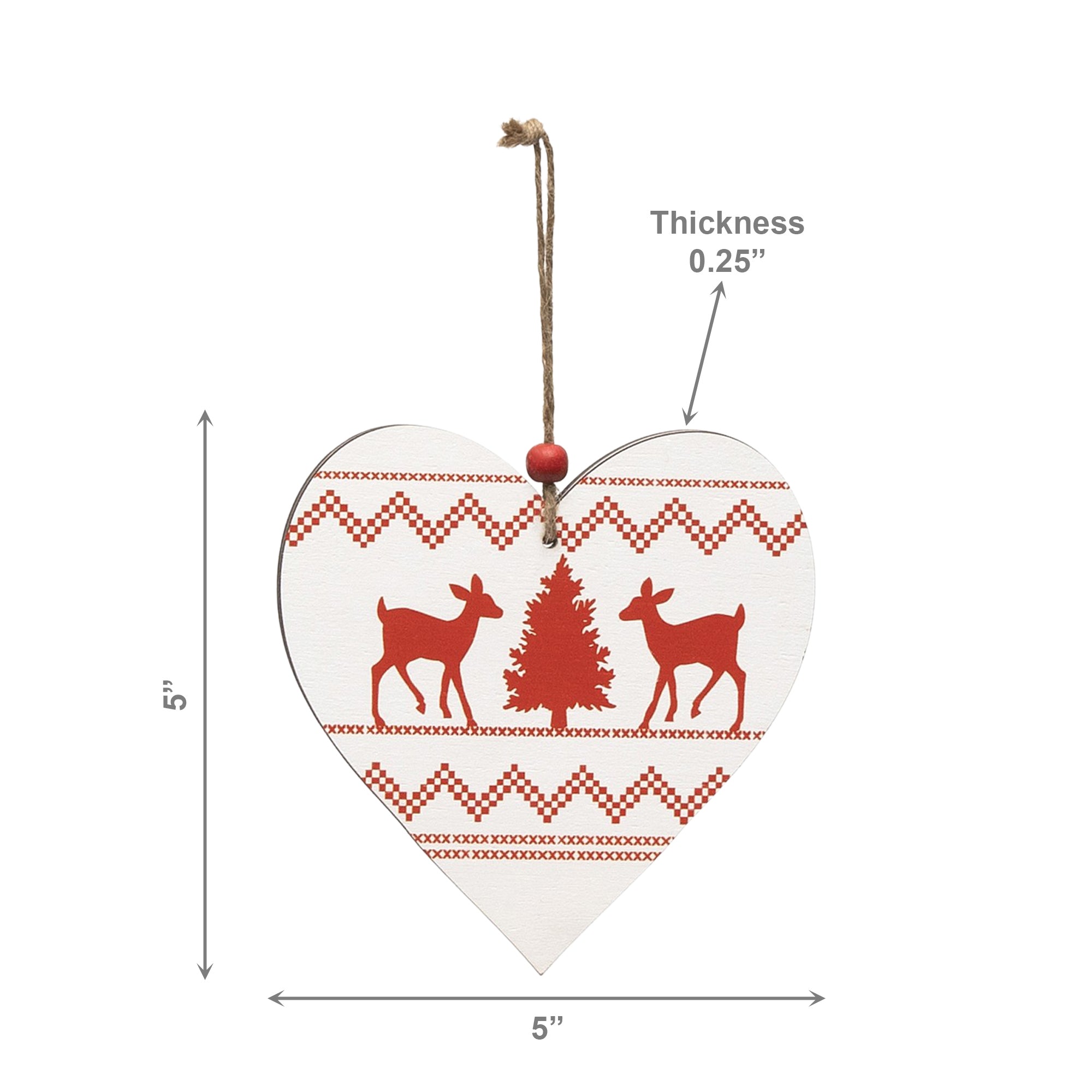 Swedish Heart Ornament, Ornament, Holiday Decor- Set of 6