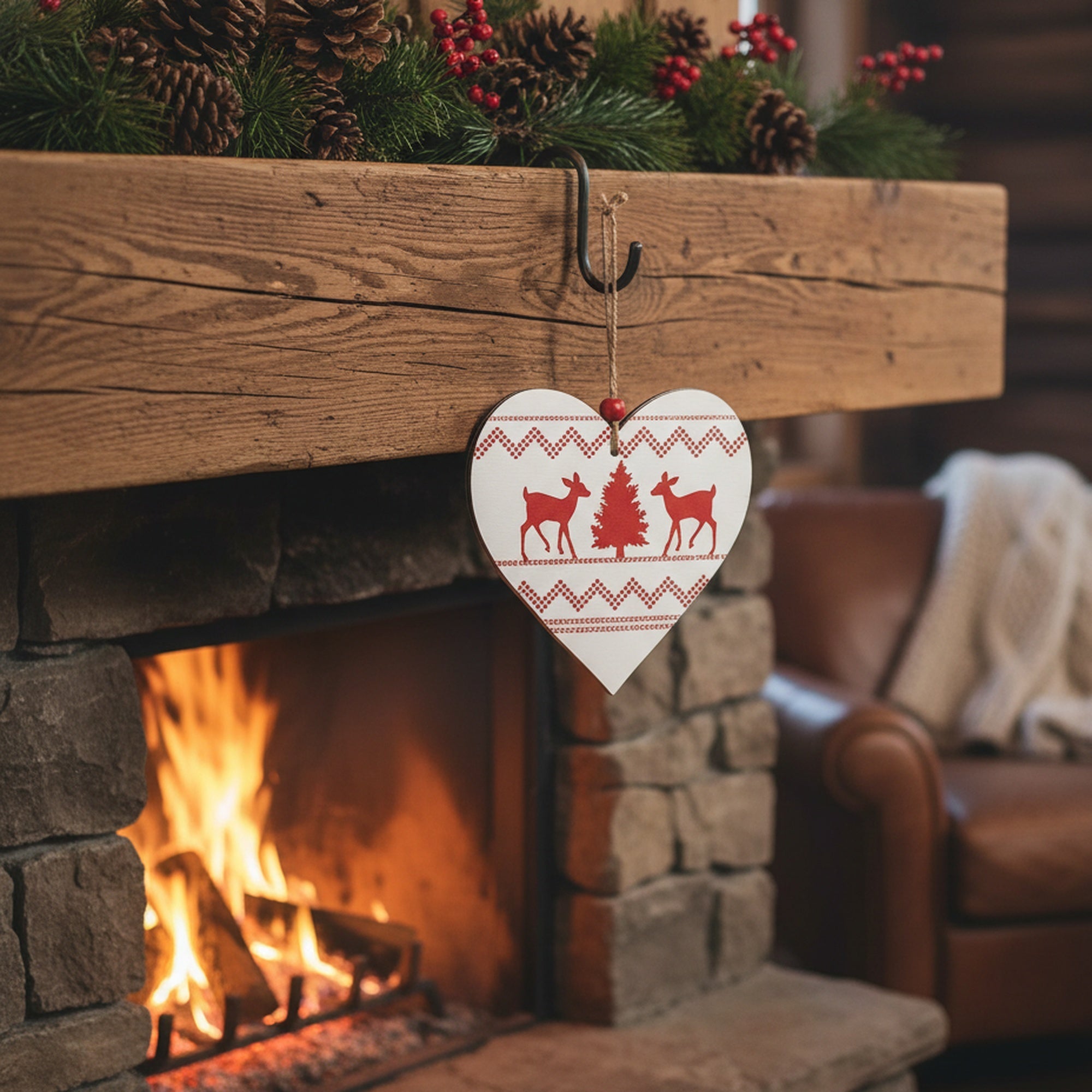 Swedish Heart Ornament, Ornament, Holiday Decor- Set of 6