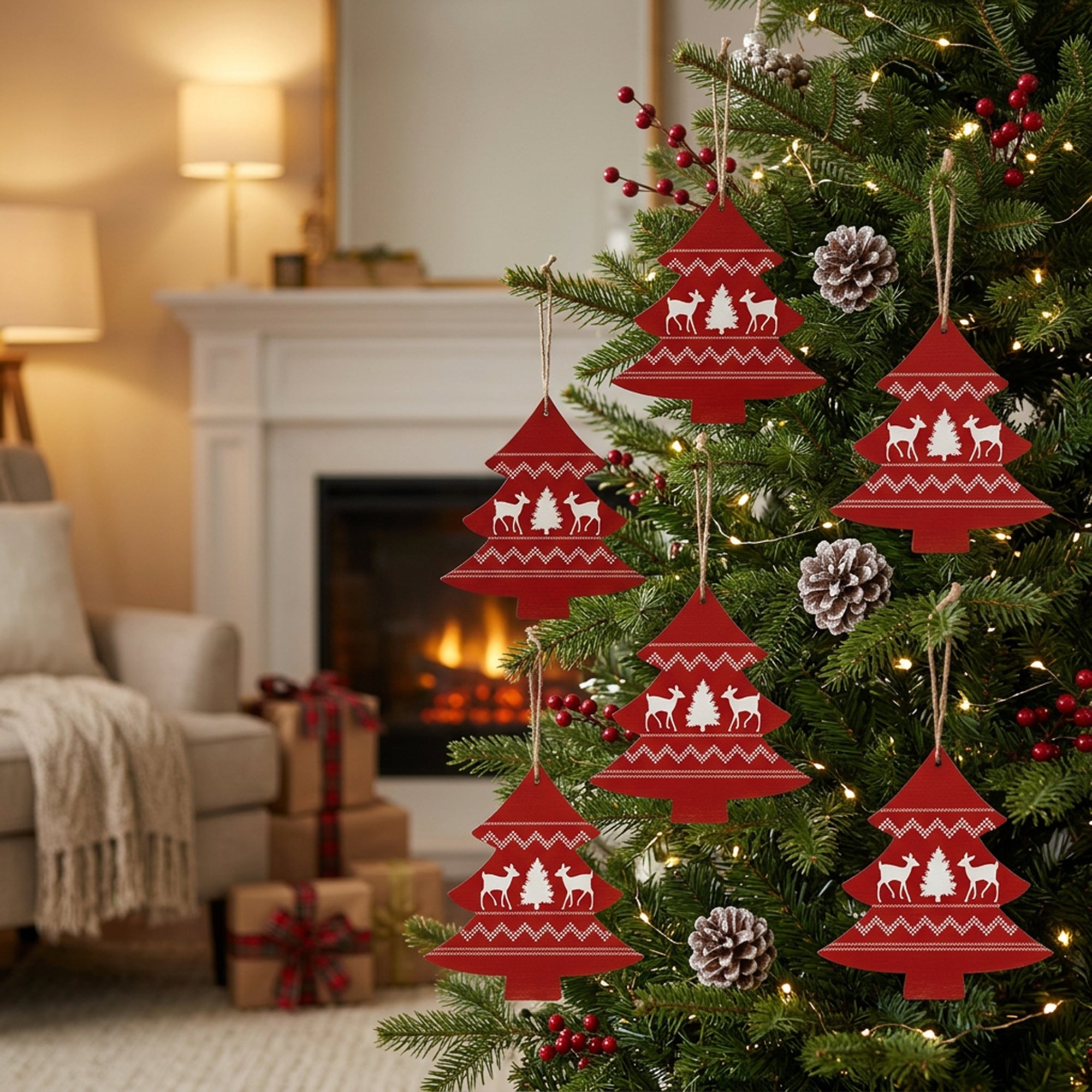 Swedish Tree Ornament Large, Ornament, Holiday Decor- Set of 6