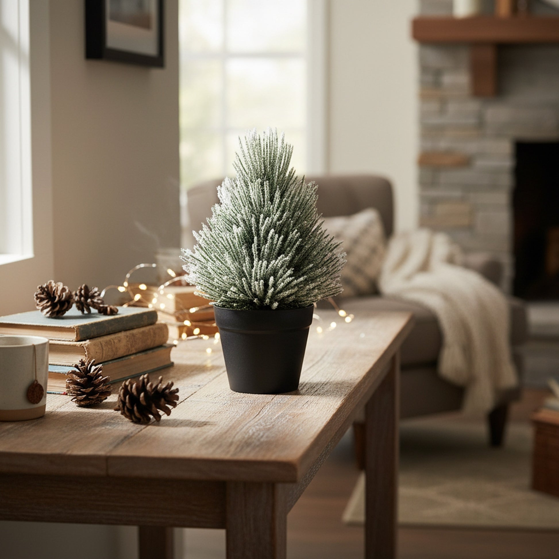 Pine Tree with Snow Small, Christmas, Holiday Decor- Set of 6