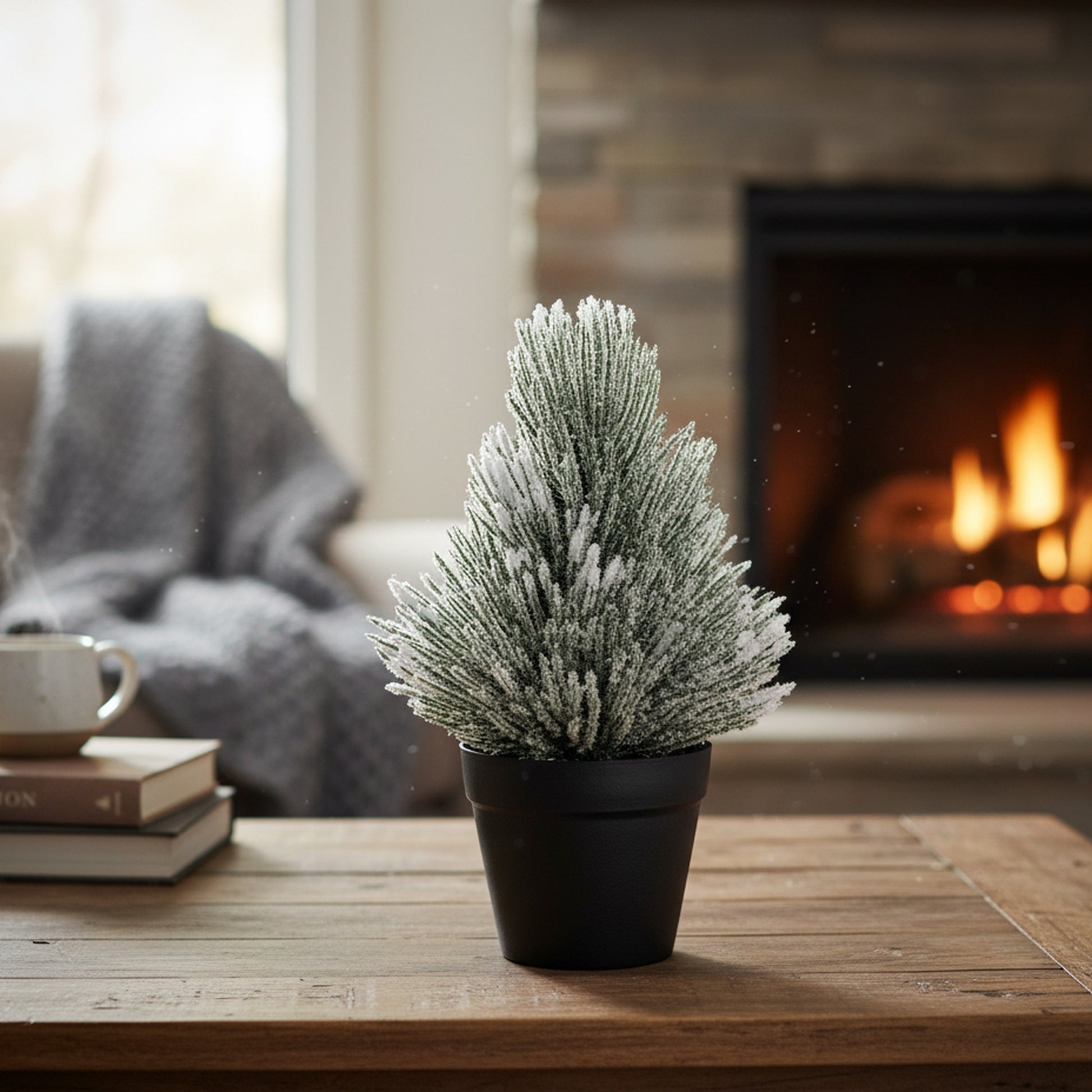 Pine Tree with Snow Small, Christmas, Holiday Decor- Set of 6